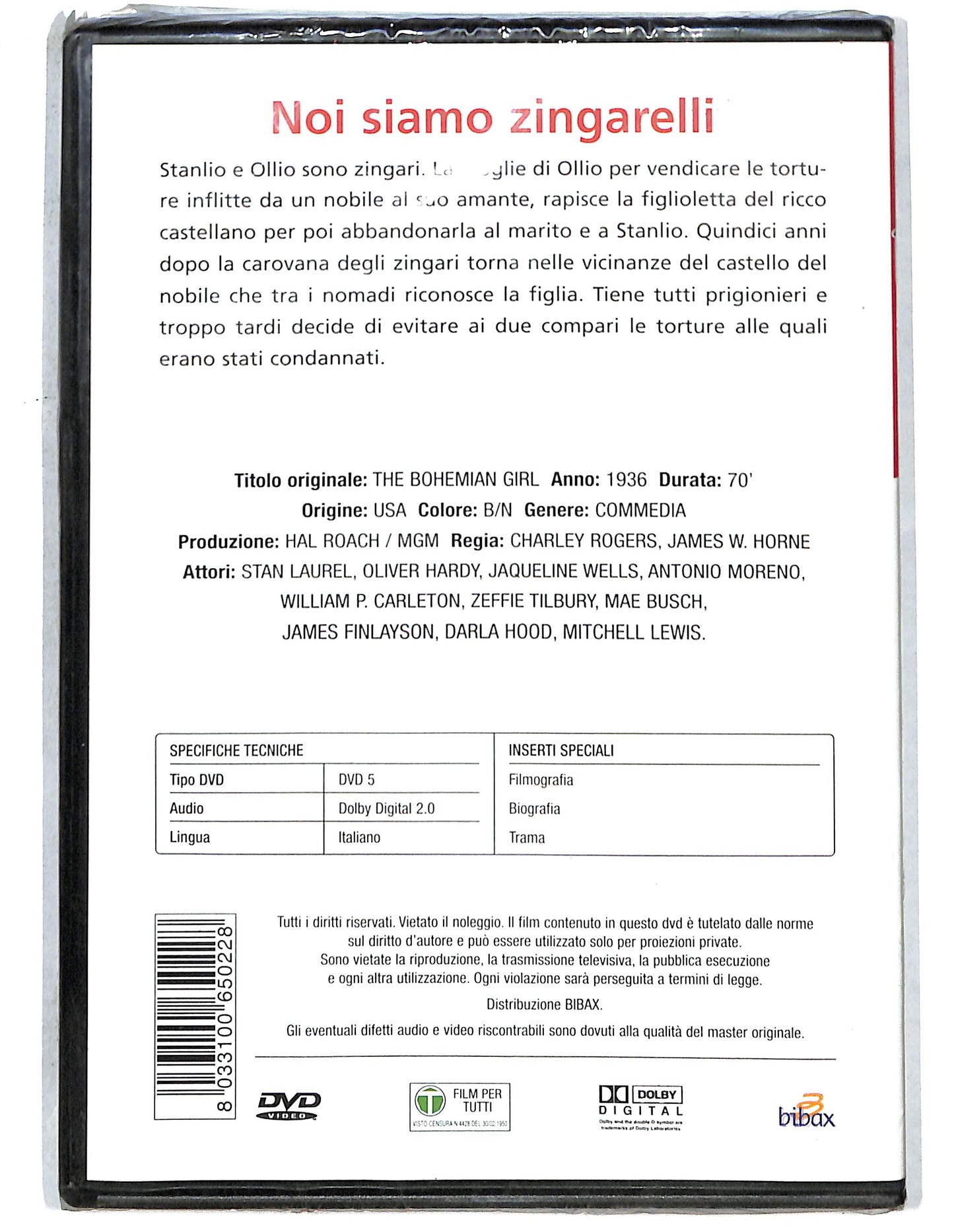 EBOND Stanlio e Ollio - Noi Siamo Zingarelli DVD DB708913