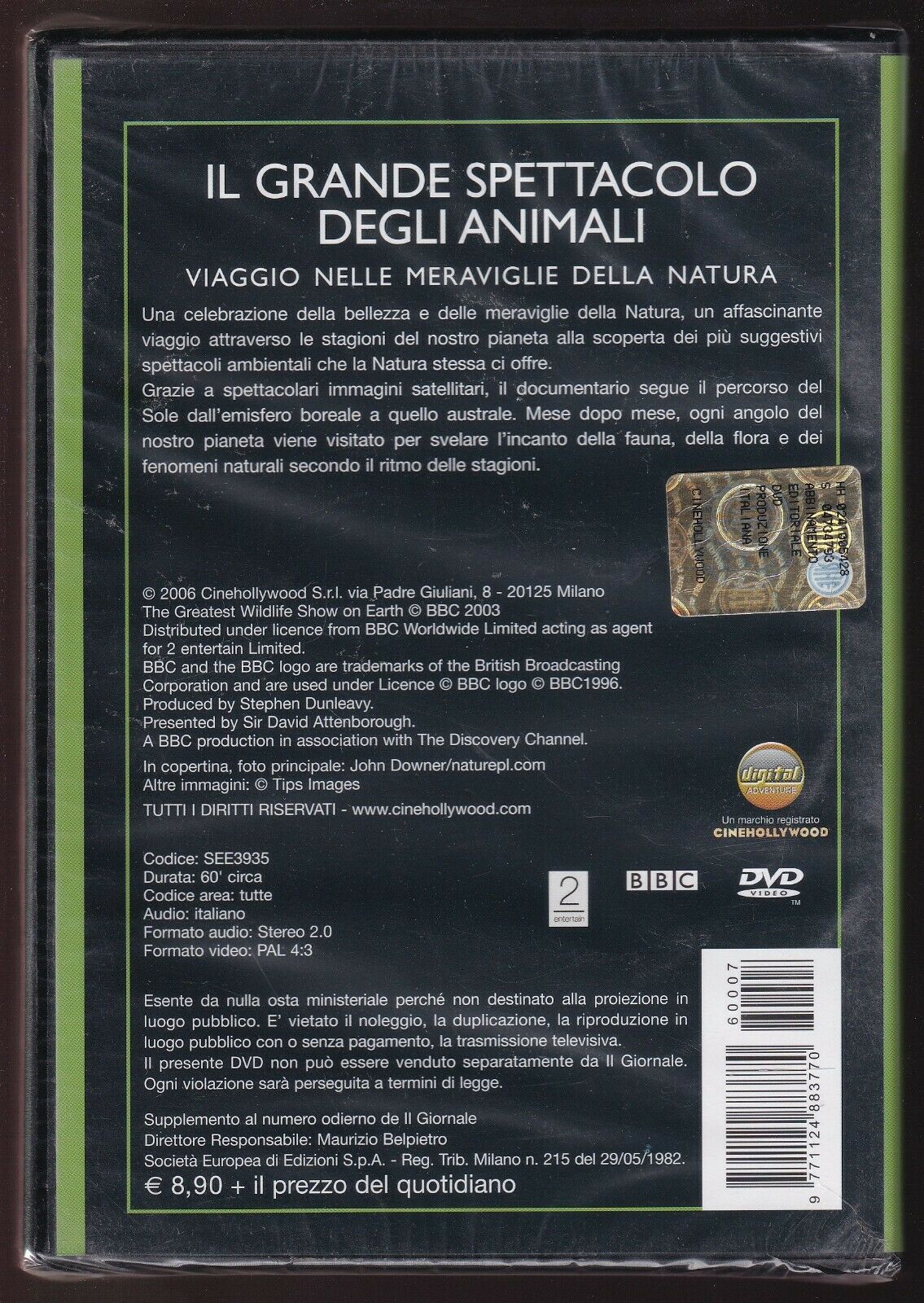 EBOND Il Grande Spettacolo Degli Animali Viaggio Nelle Meraviglie DVD DB709610