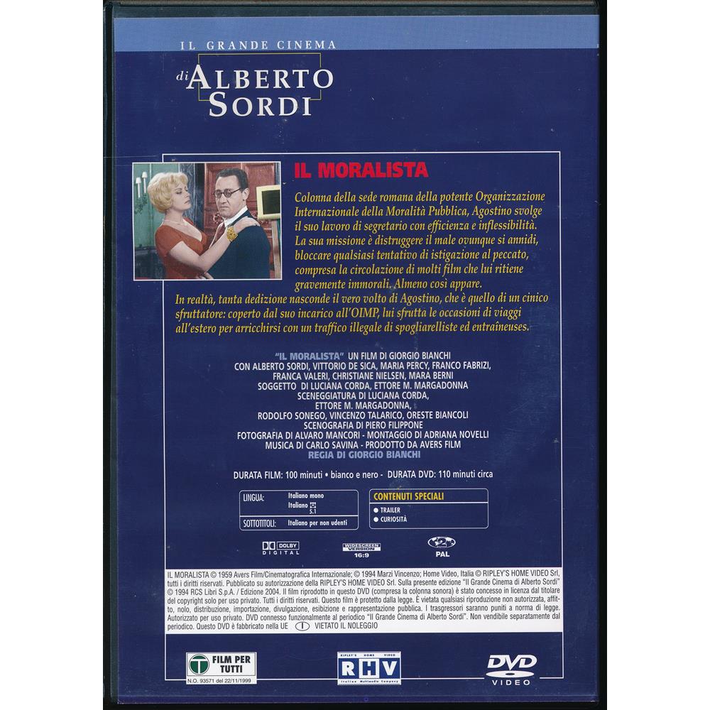 EBOND Il moralista - Il Grande Cinema di Alberto Sordi DVD DB710145