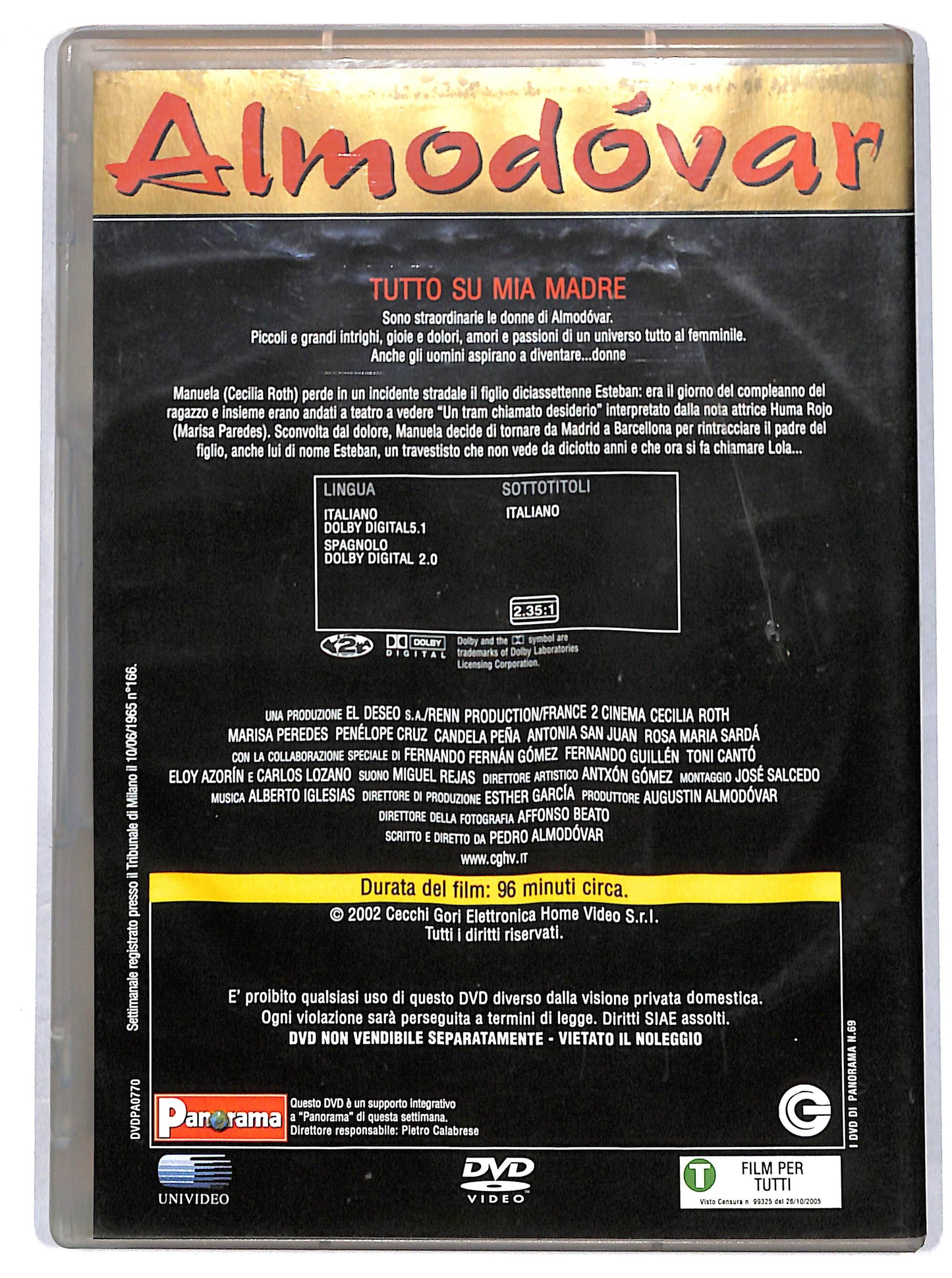 EBOND tutto su mia madre - EDITORIALE DVD DB710909