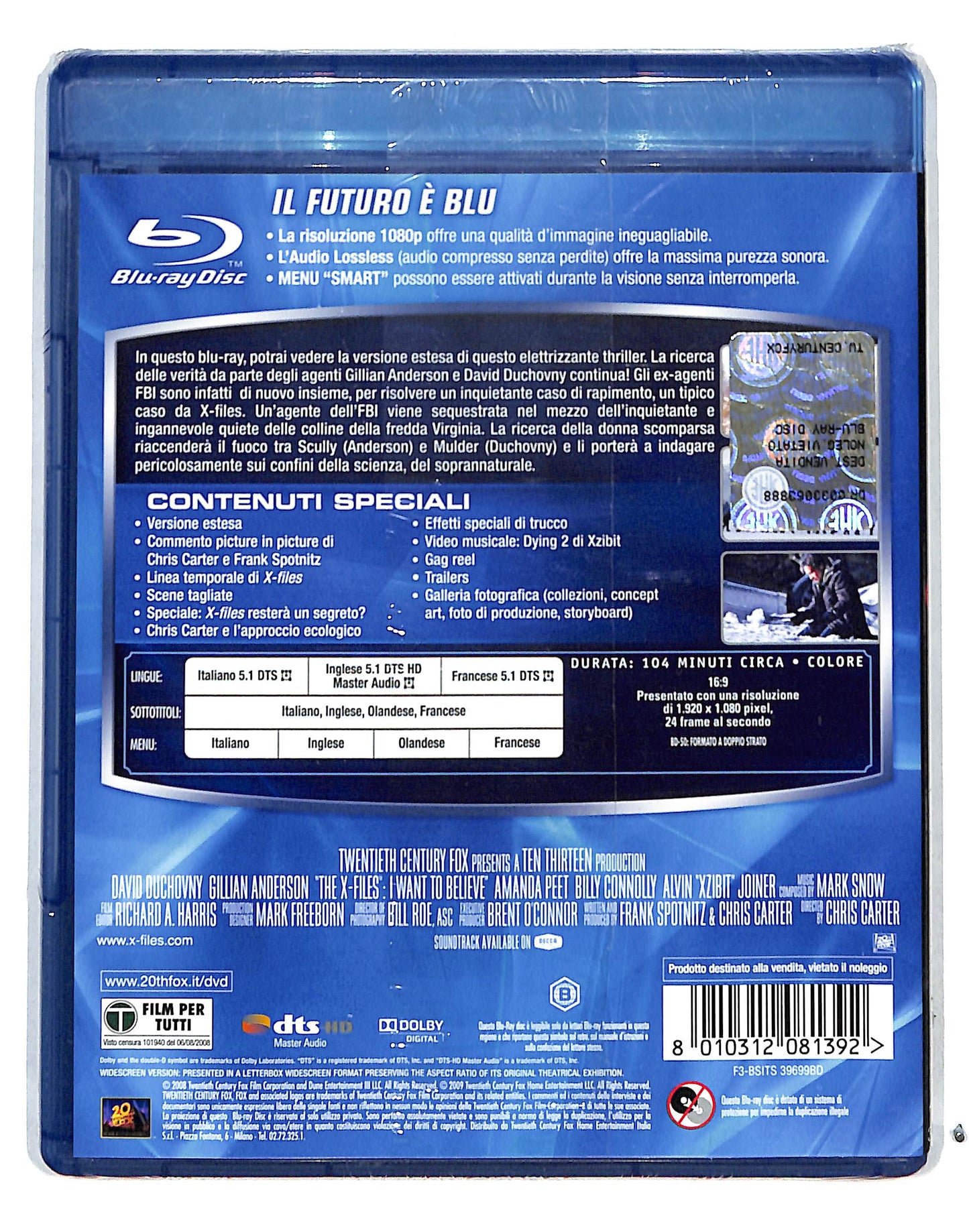 EBOND X Files Voglio crederci BLURAY BLURAY DB711608