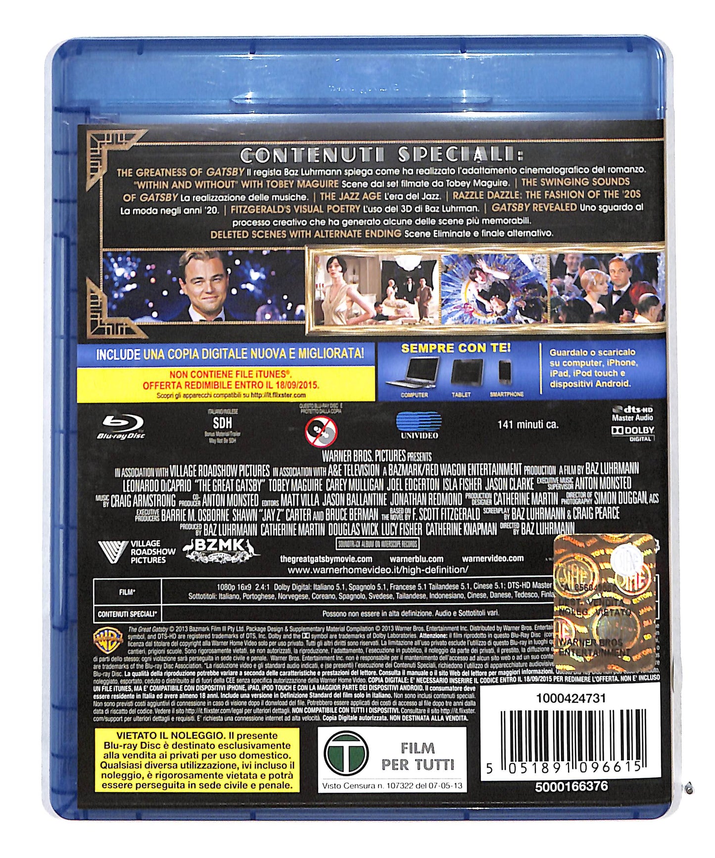 EBOND Il Grande Gatsby Copia Digitale + BLURAY BLURAY DB711644