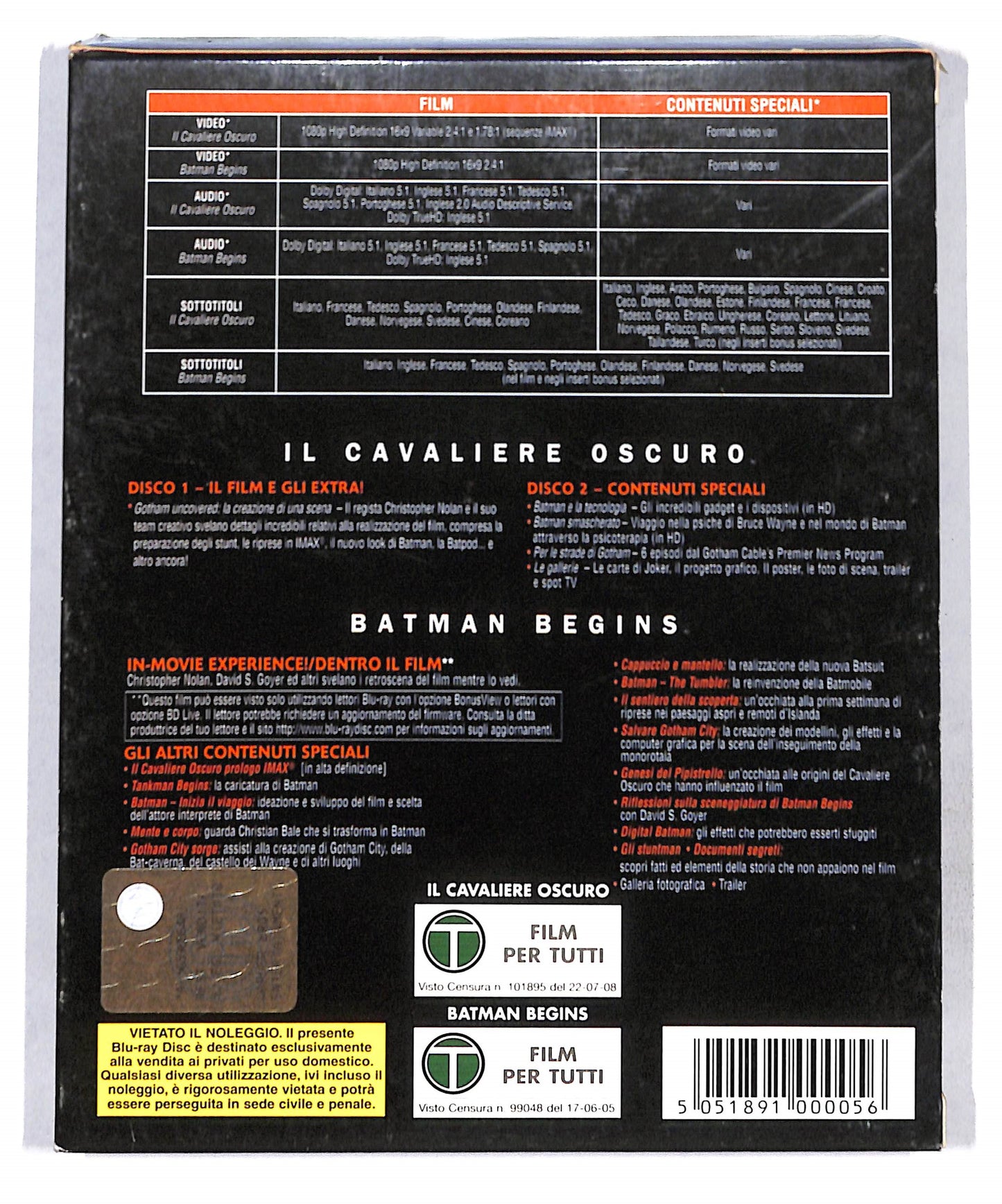 EBOND Batman Begins + Il Cavaliere Oscuro BLURAY DB711657