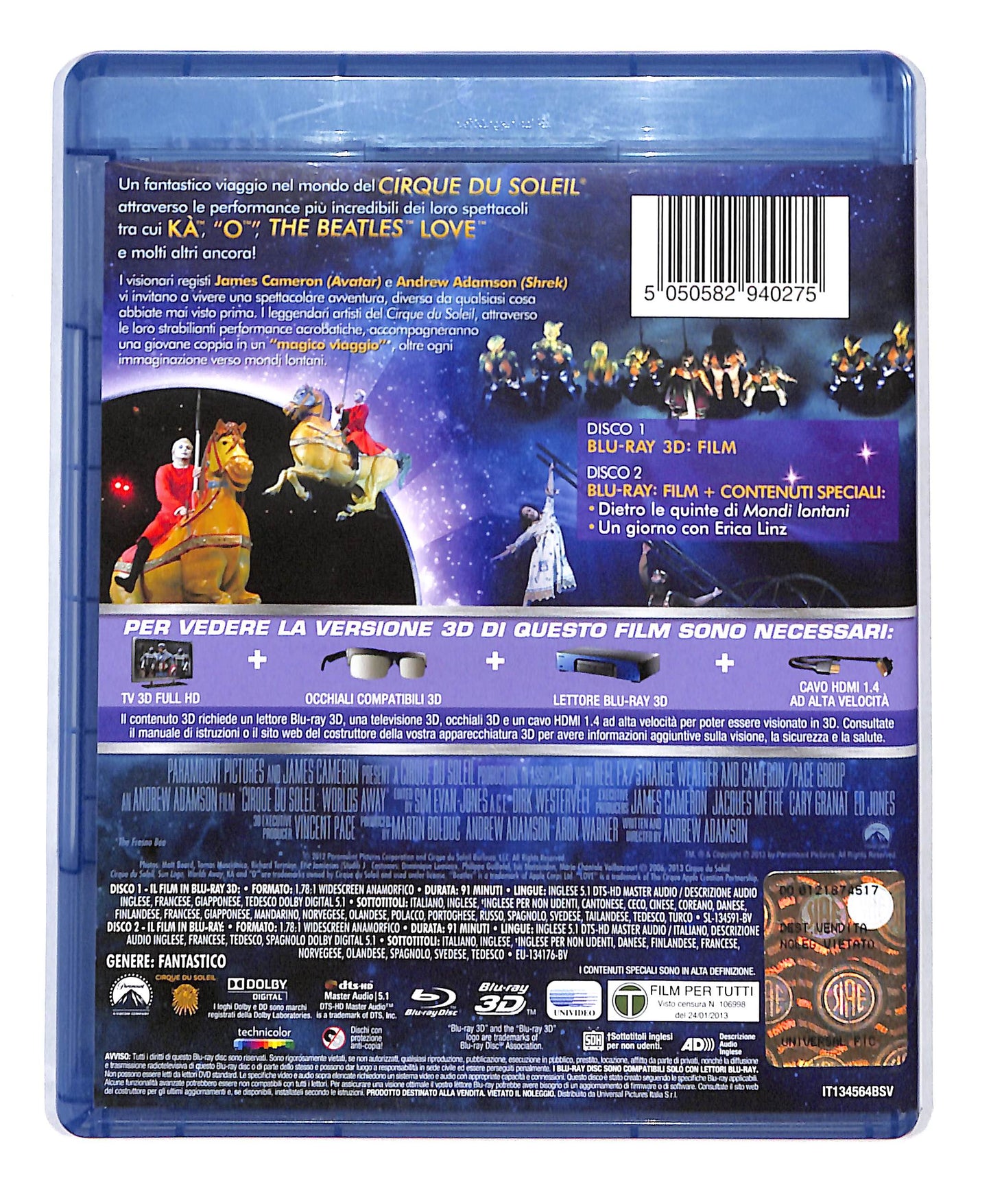 EBOND Cirque du Soleil mondi lontani BLURAY 3D BLURAY DB712725
