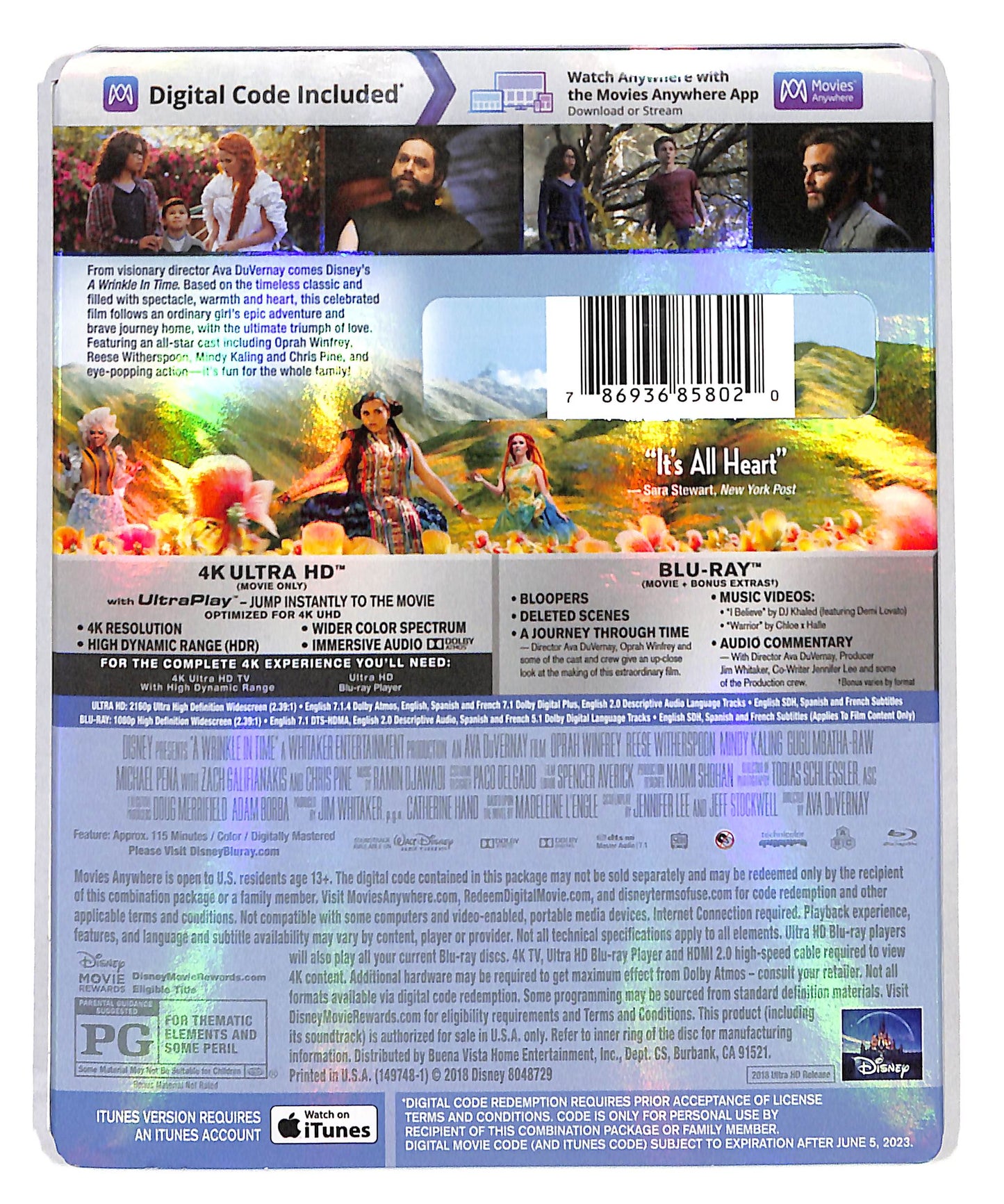 EBOND A Wrinkle in Time 4K ULTRA HD BLURAY DB712931