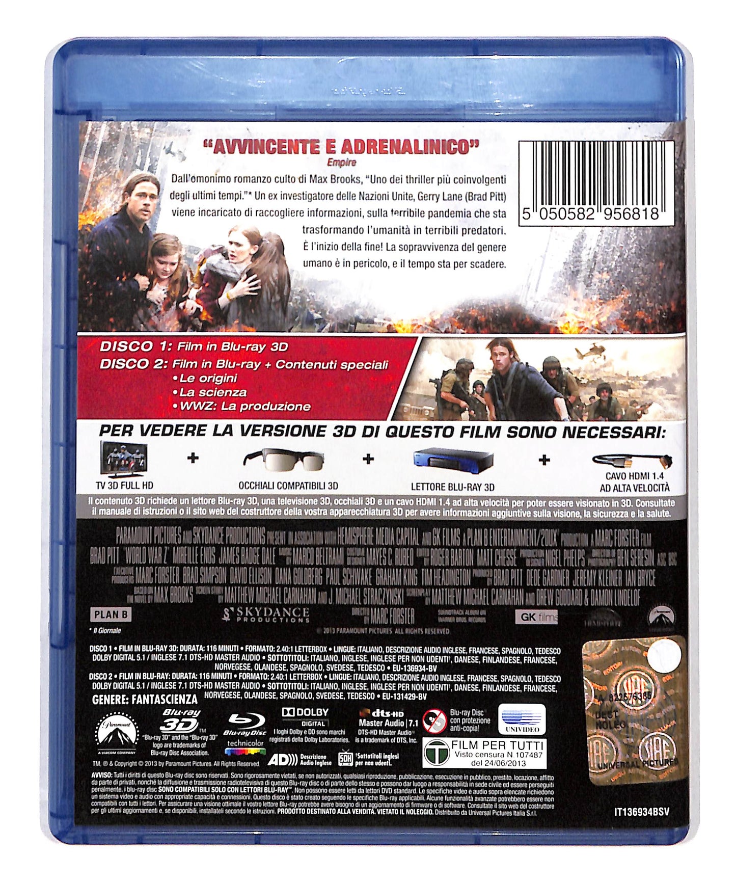 EBOND World War Z BLURAY 3d + BLURAY DB712933