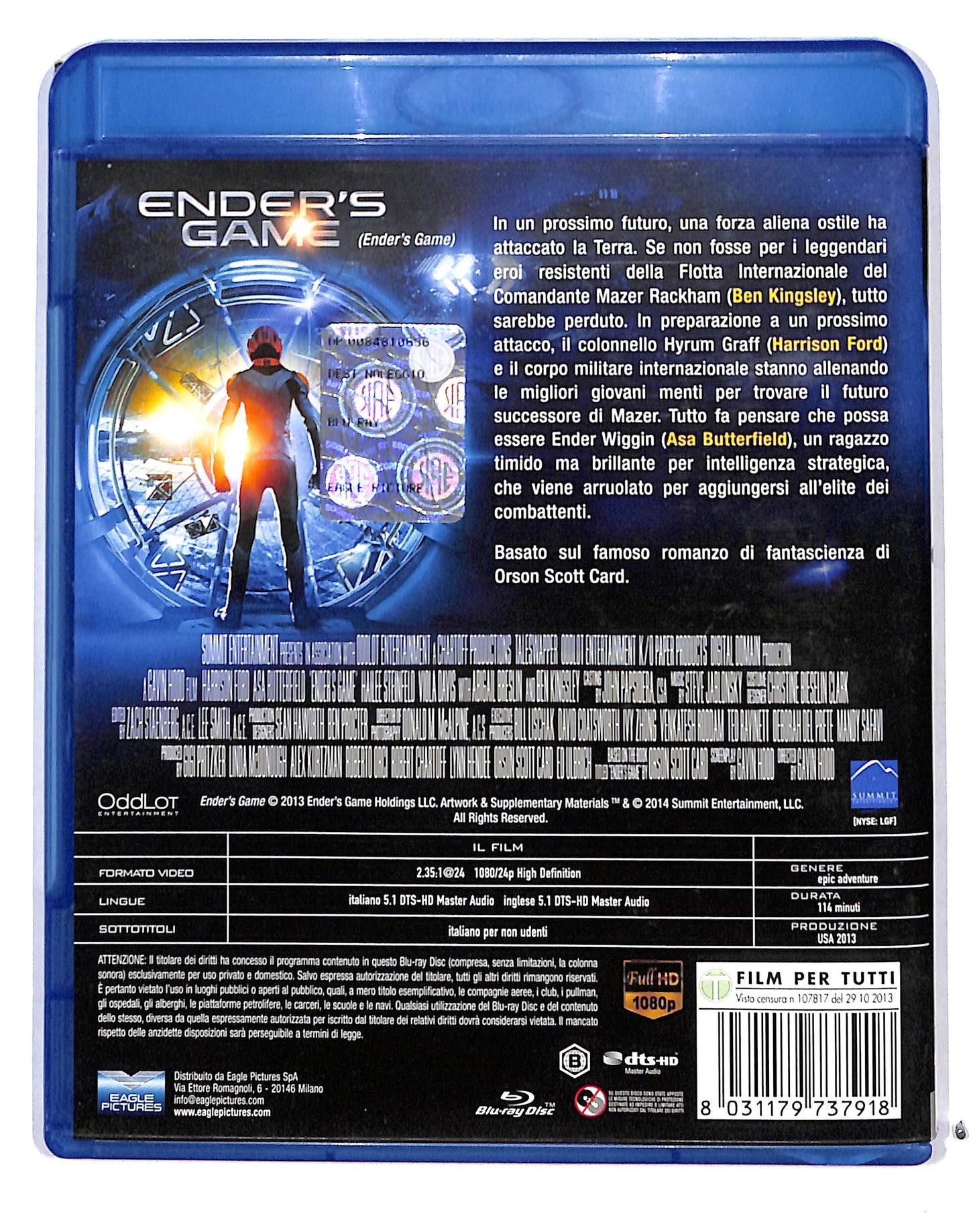 EBOND Ender's Game BLURAY NOLEGGIO BLURAY DB713233