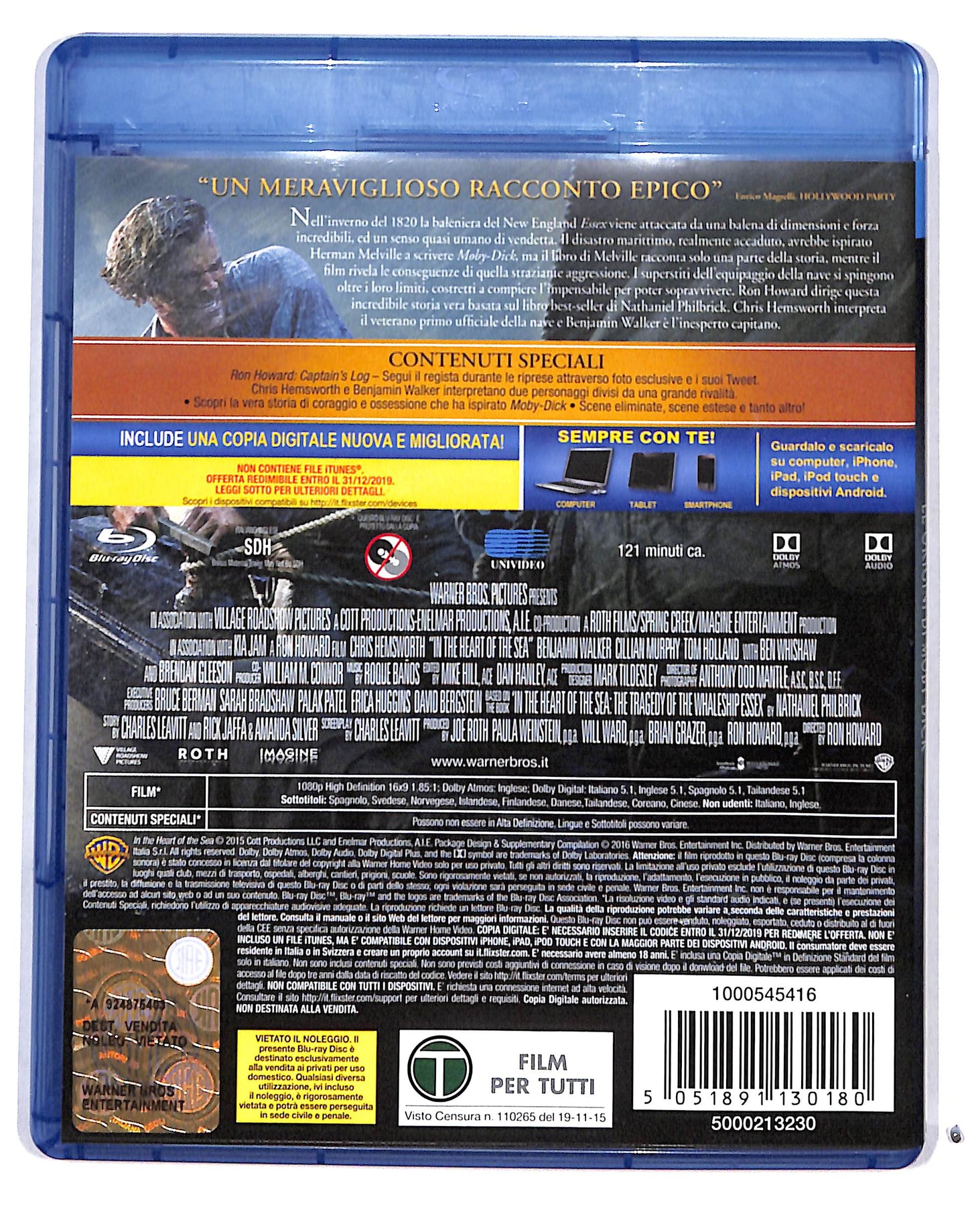 EBOND Heart Of The Sea Le Origini Di Moby Dick BLURAY +Copia Digit BLURAY DB713276