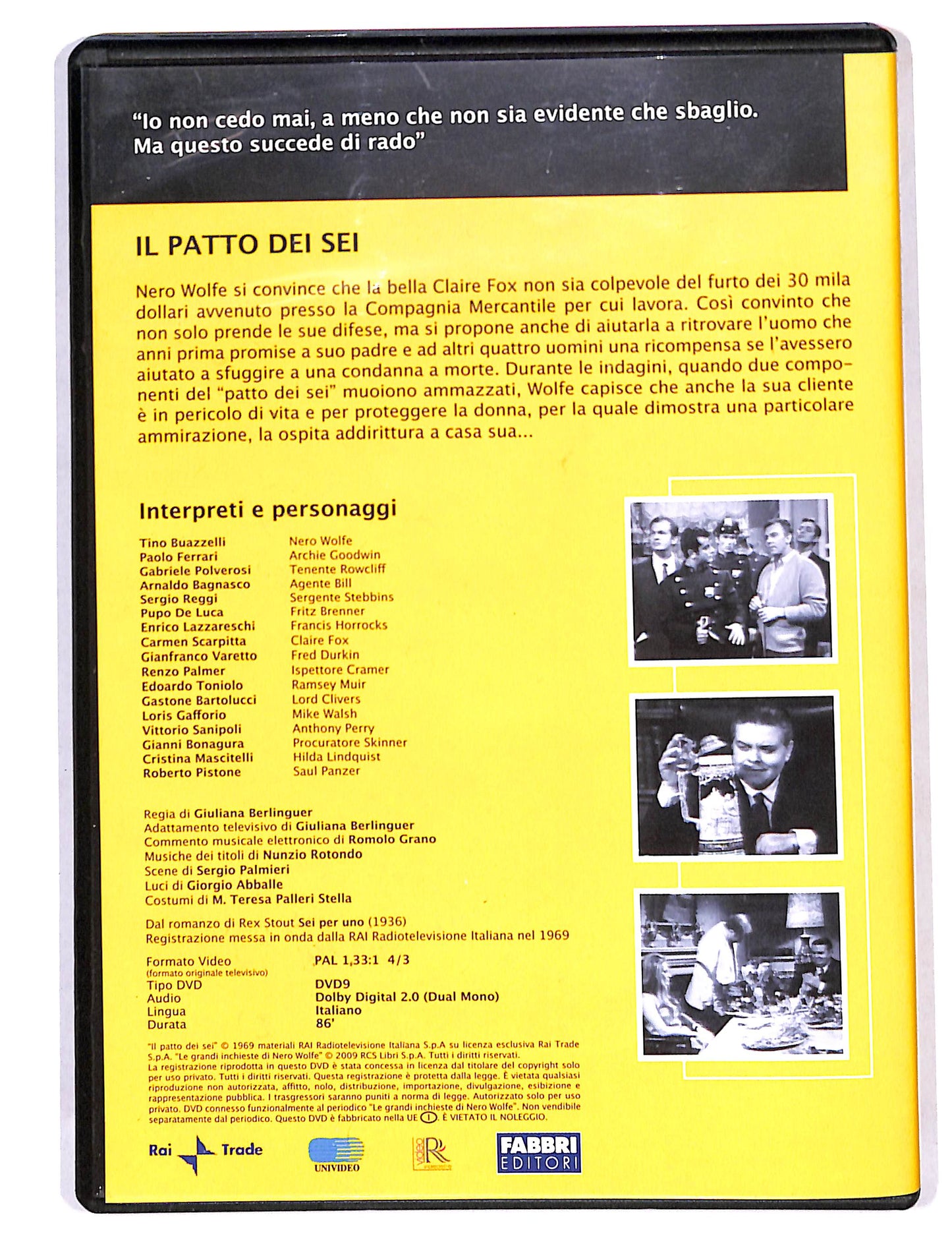 EBOND Le Grandi inchieste di Nero Wolfe - il patto dei sei 2 puntata DVD DB713610