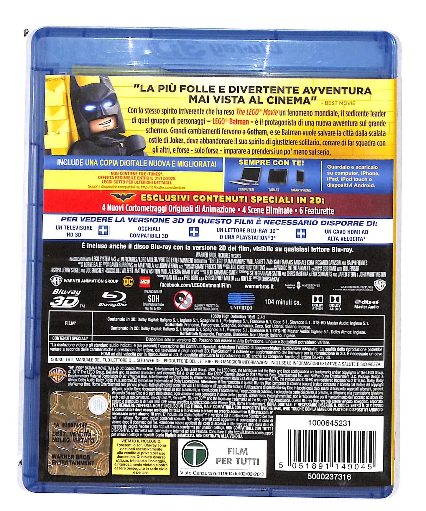 EBOND Lego Batman BLURAY 3D BLURAY DB713709