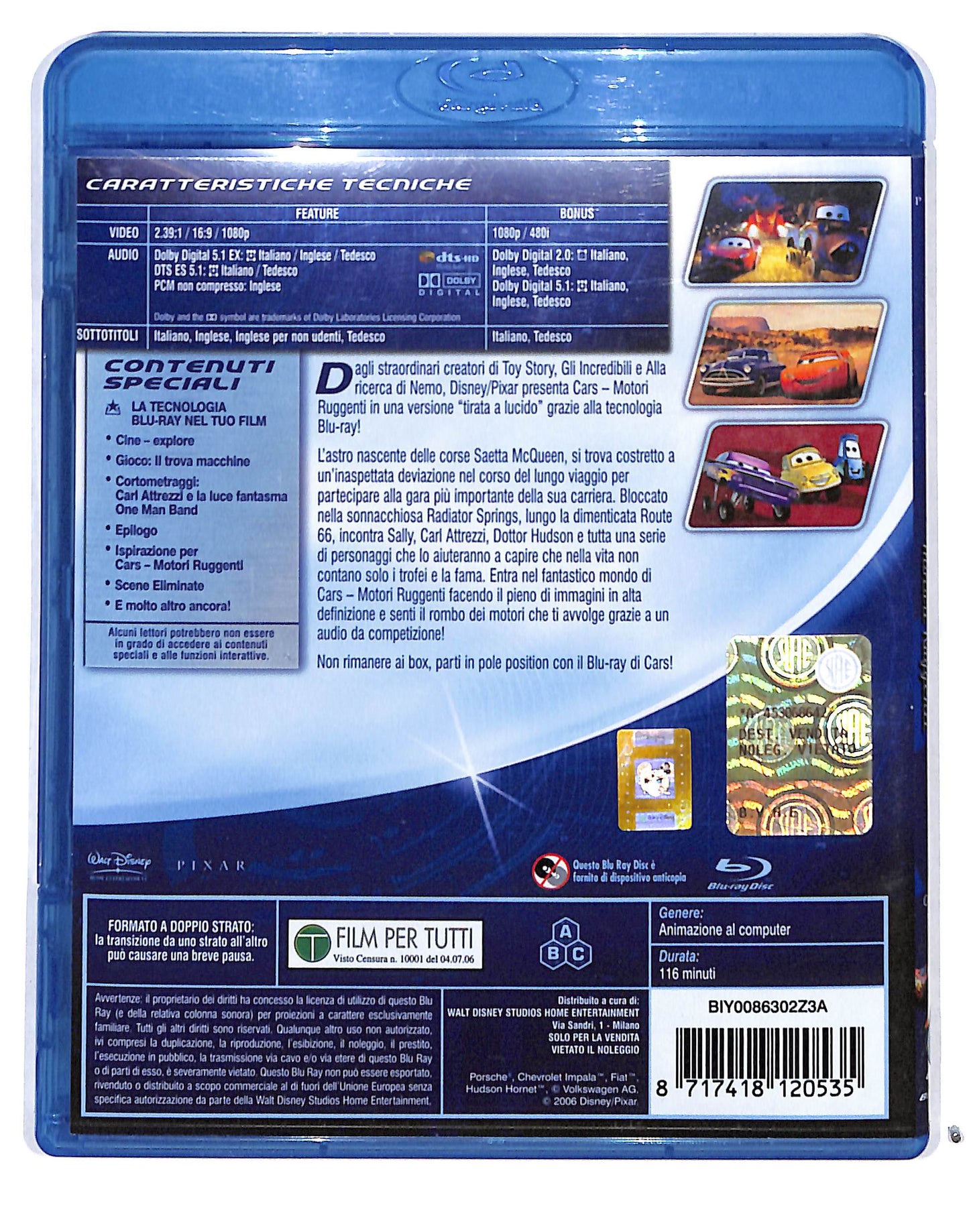 EBOND Cars - Motori Ruggenti BLURAY BLURAY DB715112