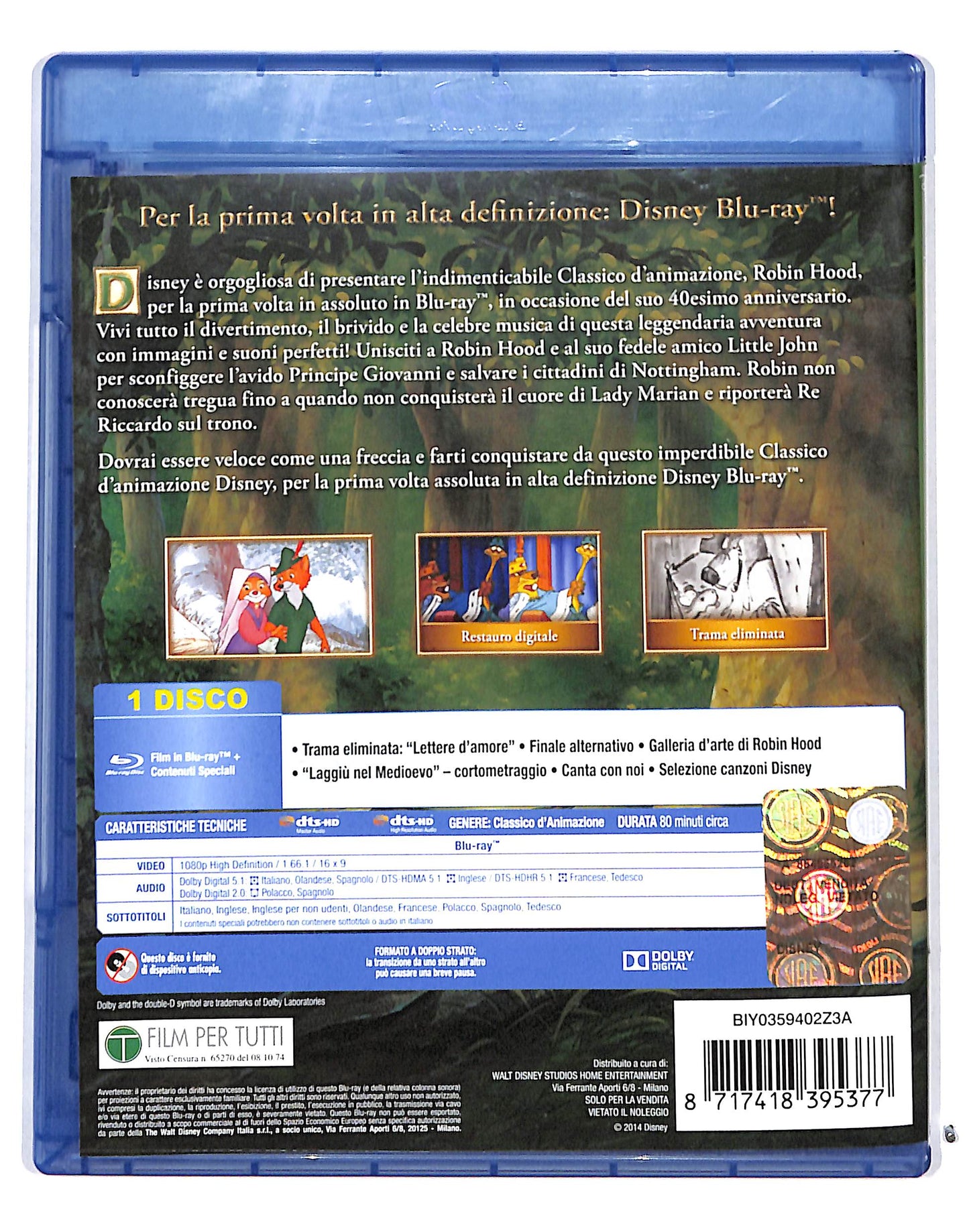 EBOND Robin Hood. edizione 40° anniversario BLURAY DB715127