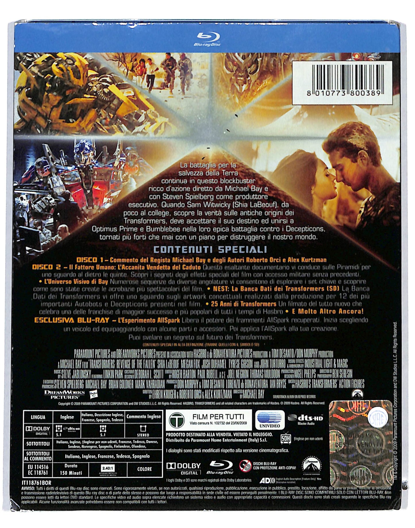 EBOND Transformers La vendetta del caduto Special Edition BLURAY DB715177
