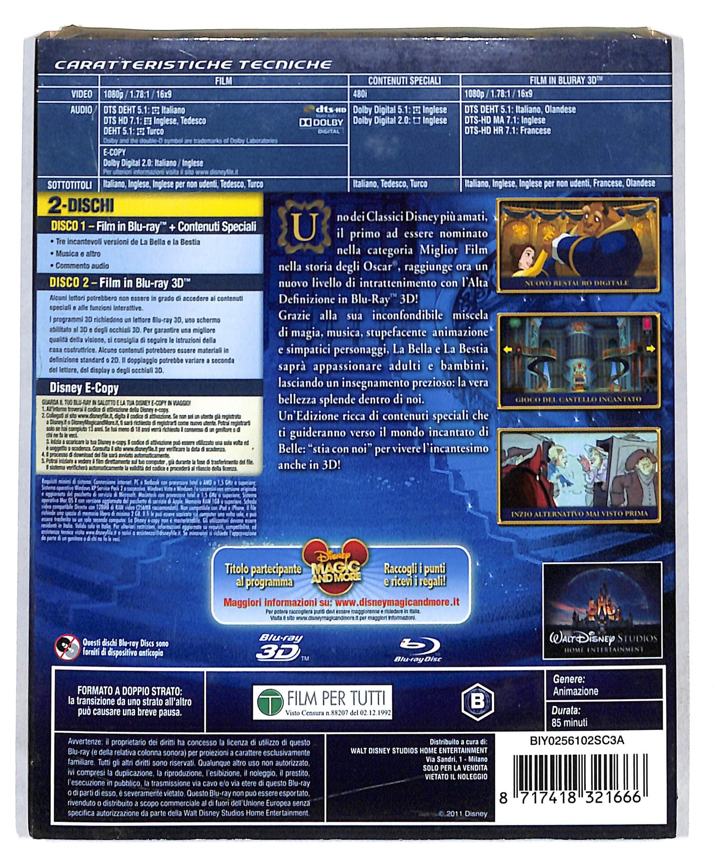 EBOND La Bella e la Bestia Ed Speciale 3D BLURAY Disc + E-Copy BLURAY DB715413