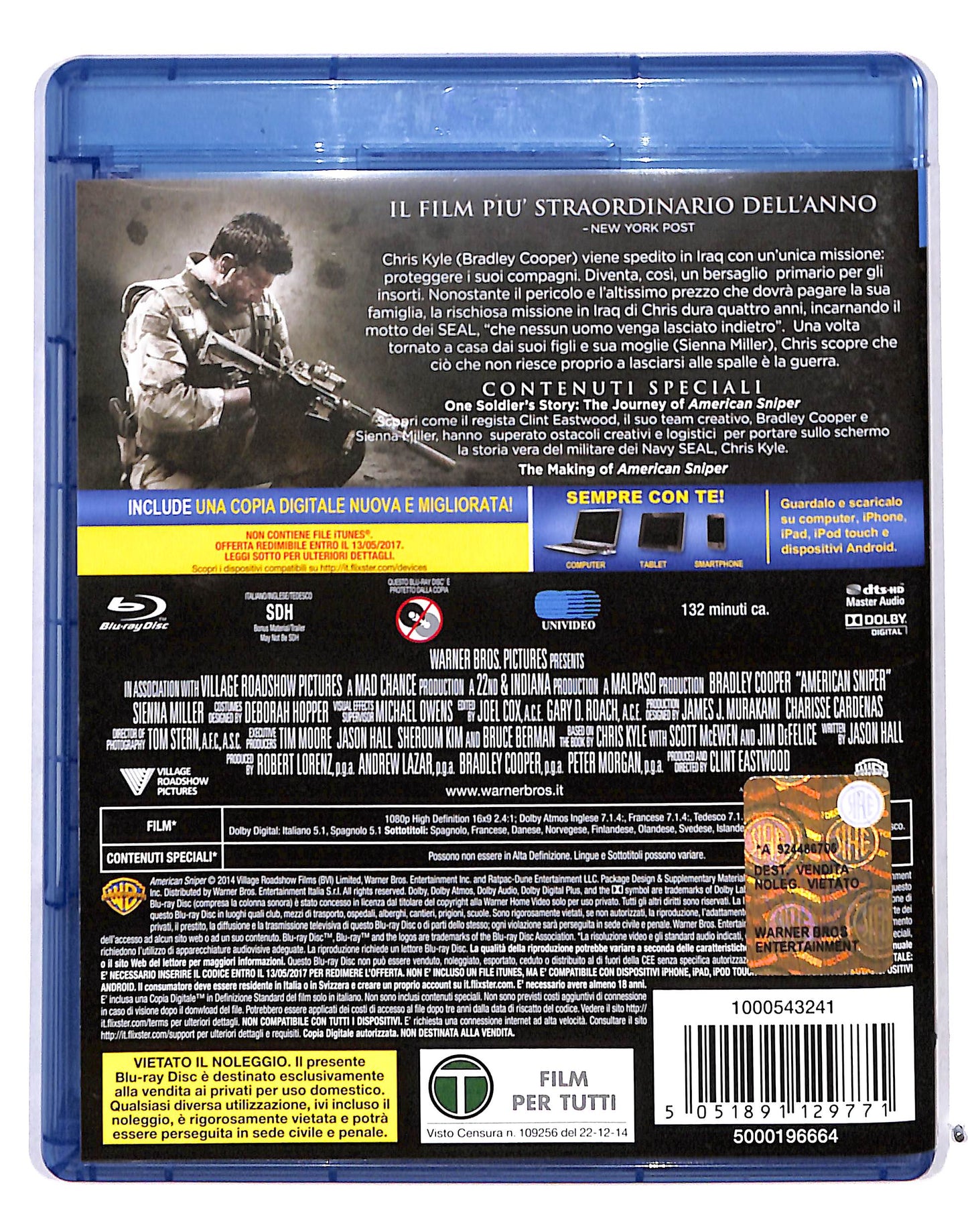 EBOND American Sniper BLURAY + Copia Digitale BLURAY DB717326
