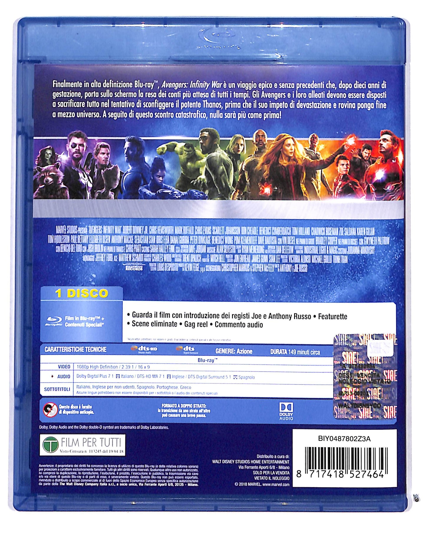 EBOND Avengers: Infinity War BLURAY BLURAY DB717331