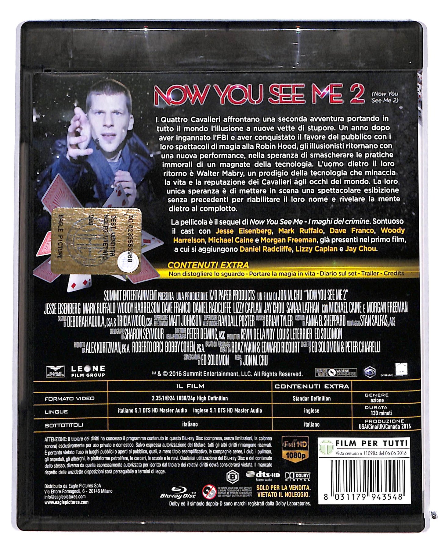 EBOND Now You See Me 2 BLURAY BLURAY DB717333