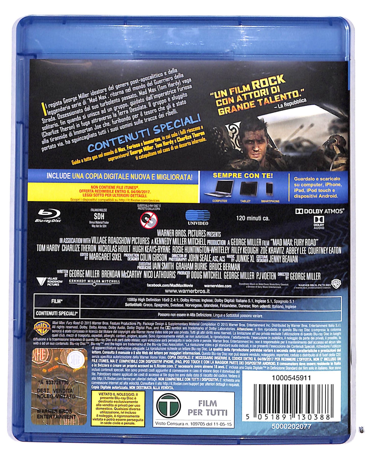 EBOND Mad Max: Fury Road BLURAY + Copia Digitale BLURAY BLURAY DB717342
