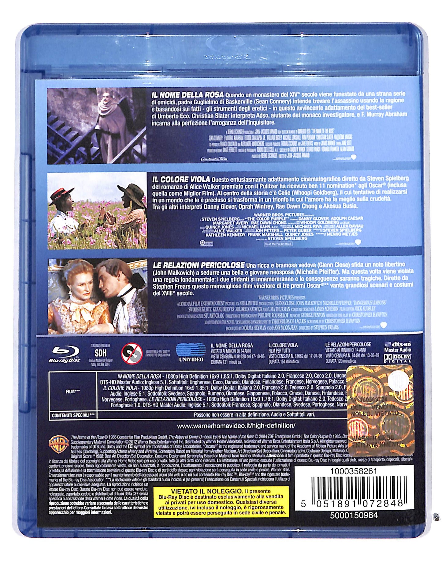 EBOND Il nome della rosa Il colore viola Le relazioni pericolose BLURAY DB717368