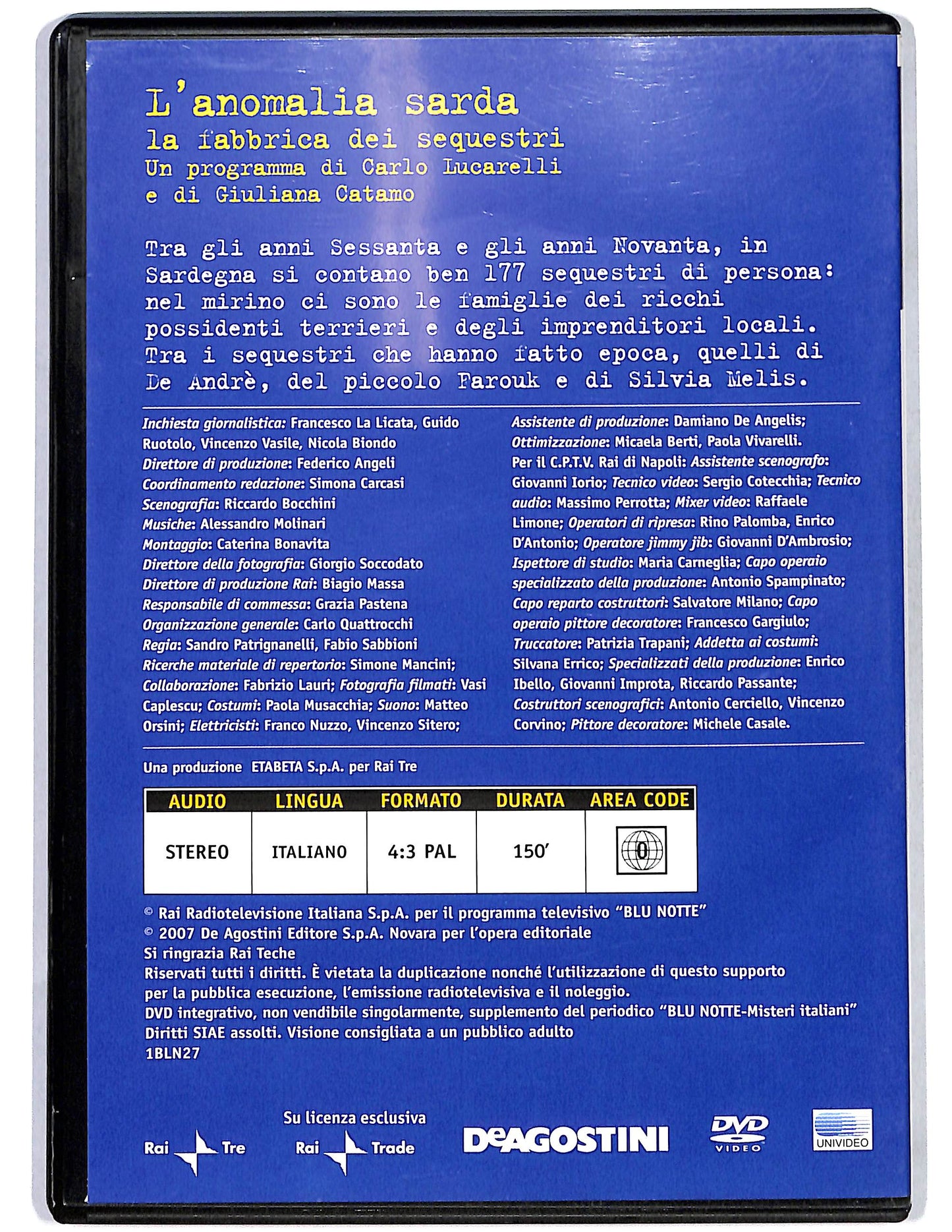 EBOND L'anomalia sarda La fabbrica dei sequestri vol.27 EDITORIALE DVD DB717434