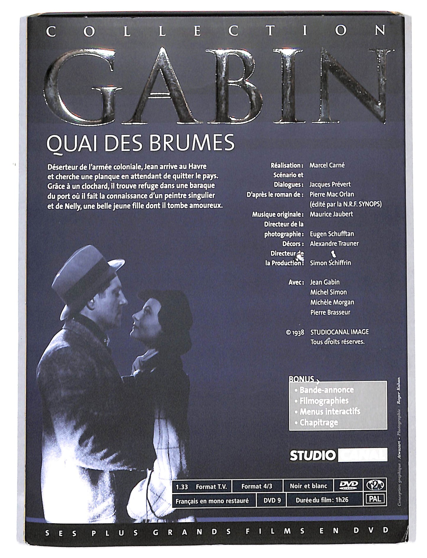 EBOND Collection Gabin - Quai des Brumes Ed. Francia DVD DB717609