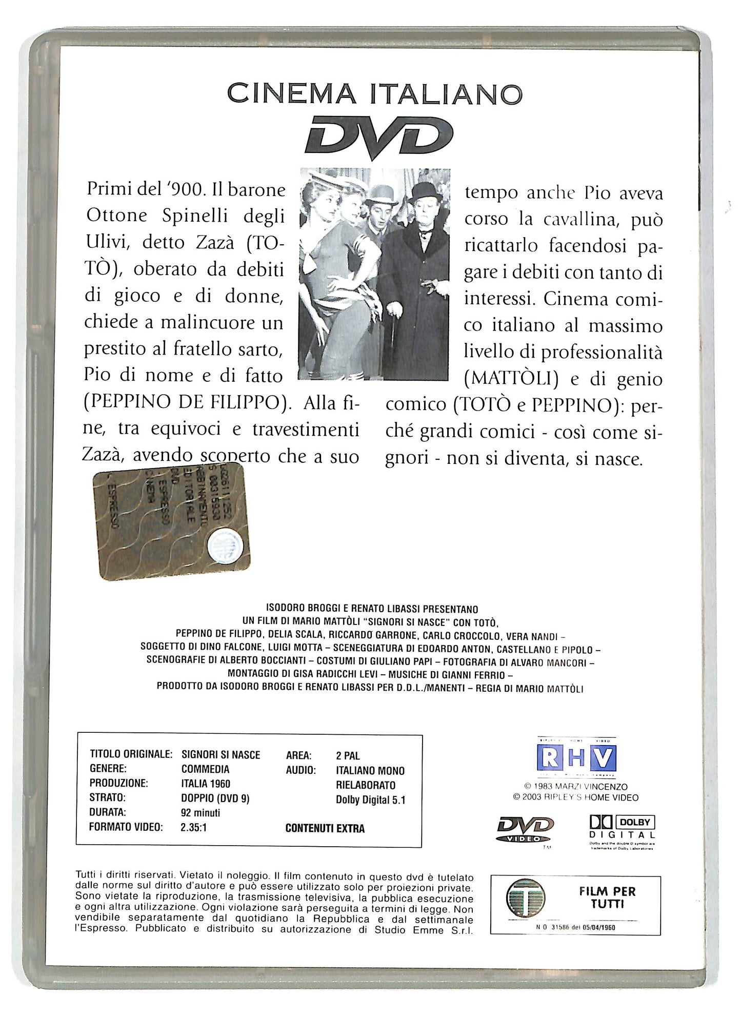 EBOND Cinema italiano - Signori si nasce Volume 6 EDITORIALE DVD DB717616