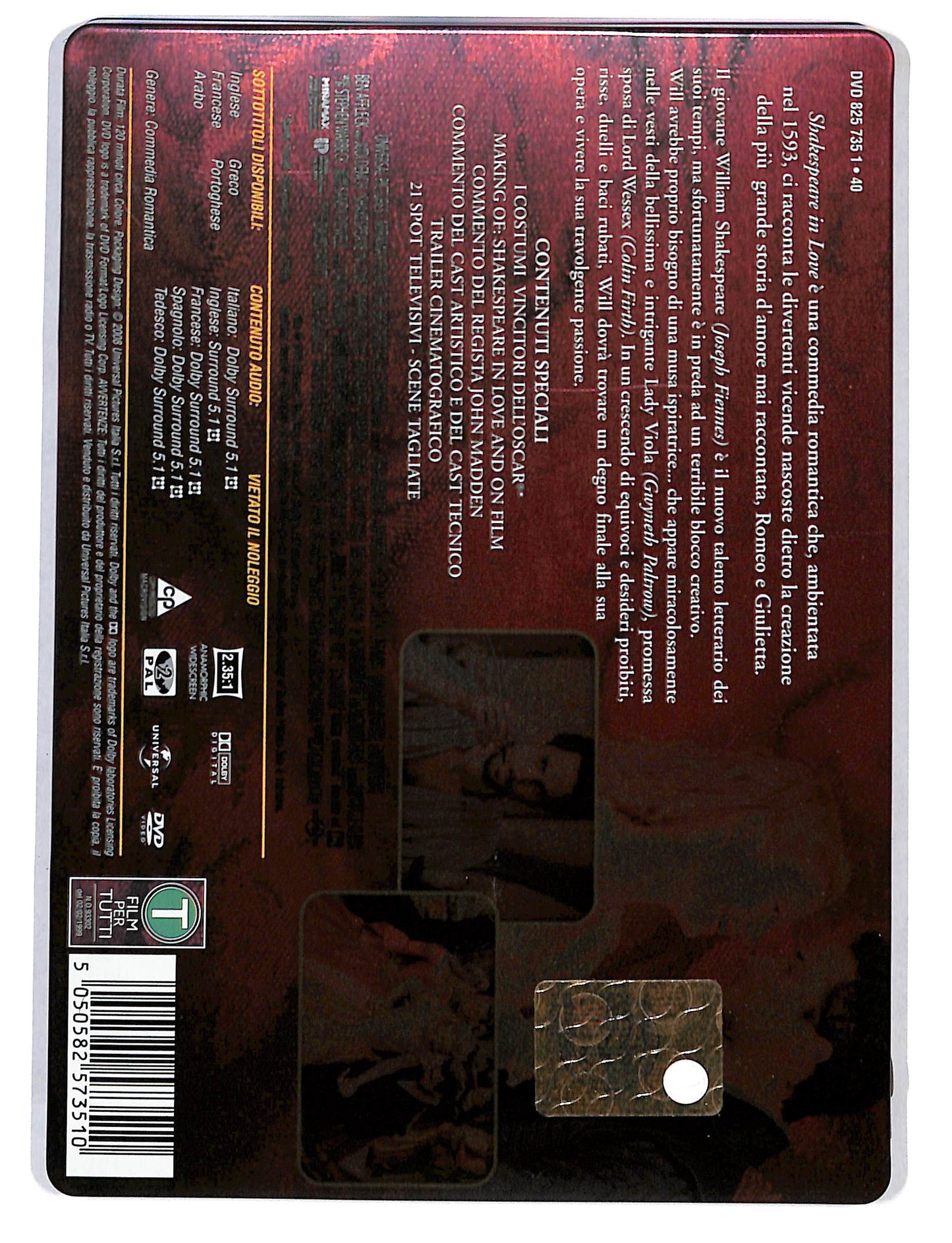 EBOND Shakespeare in love STEELBOOK DVD DB717642