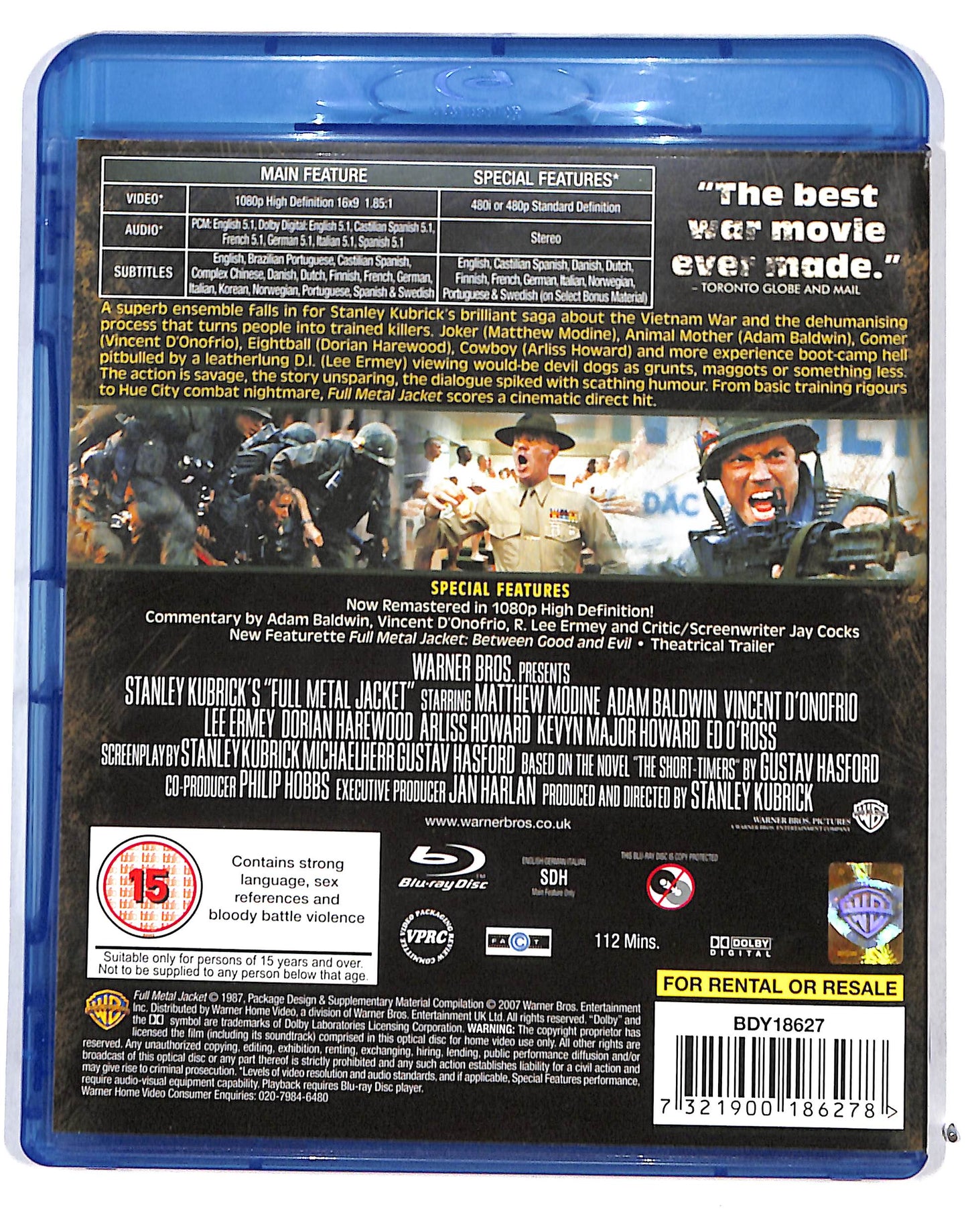 EBOND Full Metal Jacket BLURAY UK EDITION BLURAY DB718843
