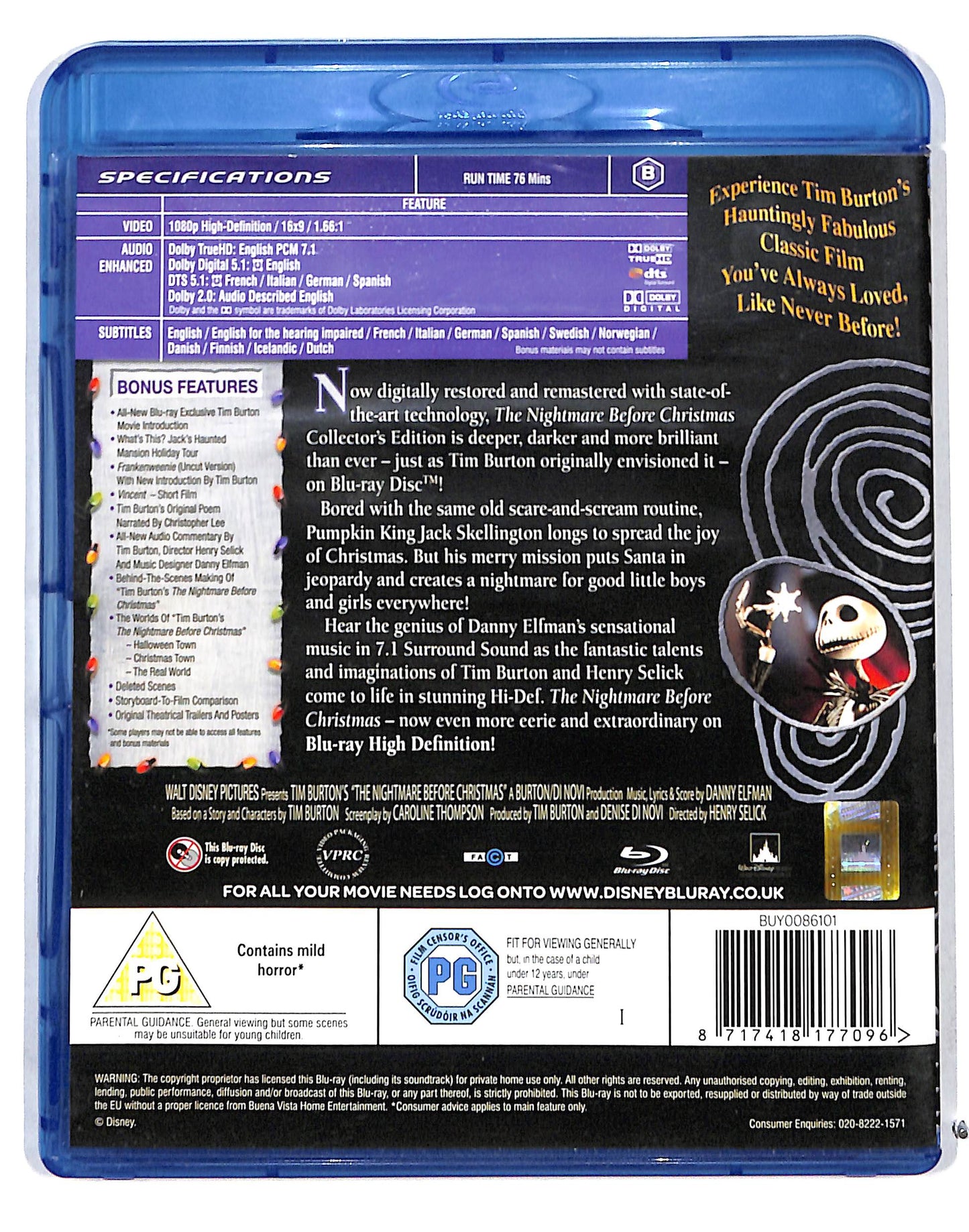 EBOND The Nightmare Before Christmas Edizione: Regno Unito BLURAY DB718872