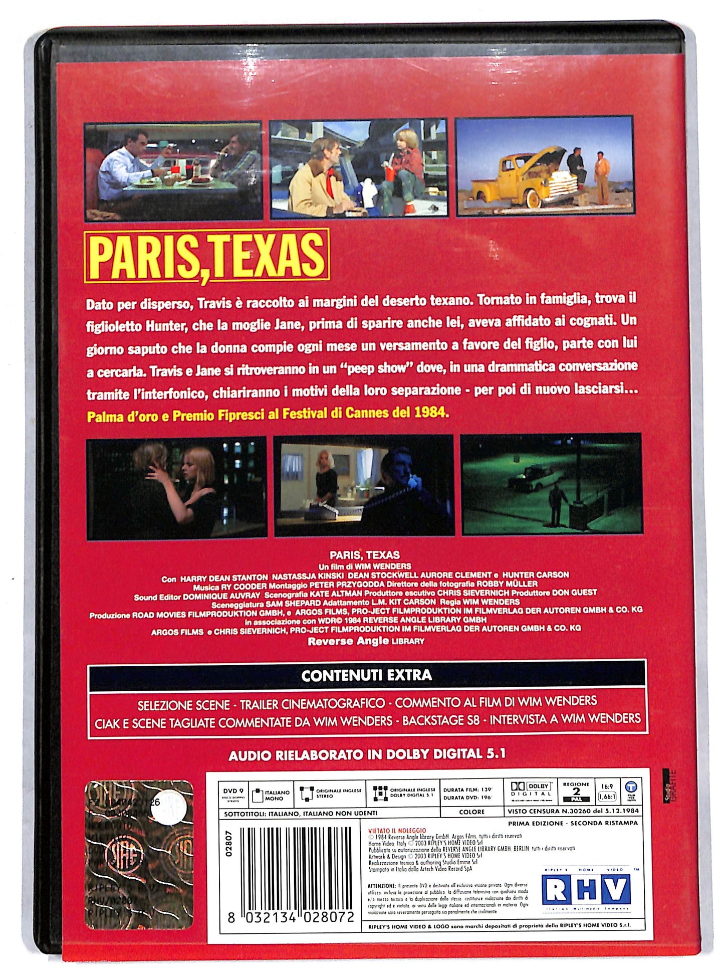 EBOND Paris, Texas EDITORIALE DVD DB720836