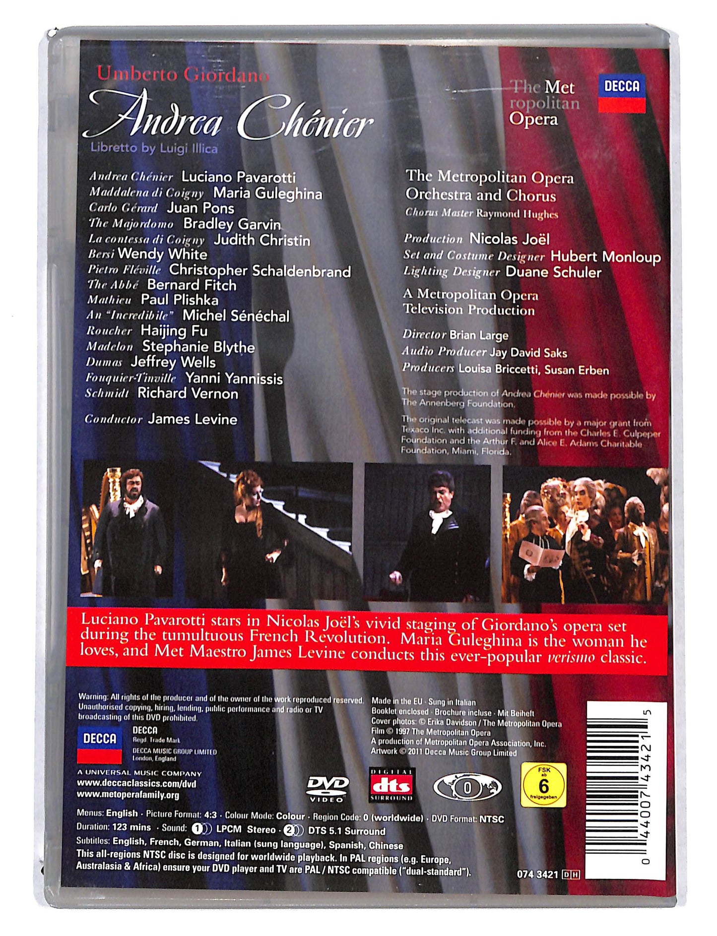 EBOND Giordano - Andrea Chenier Pavarotti Levine DVD DB723158