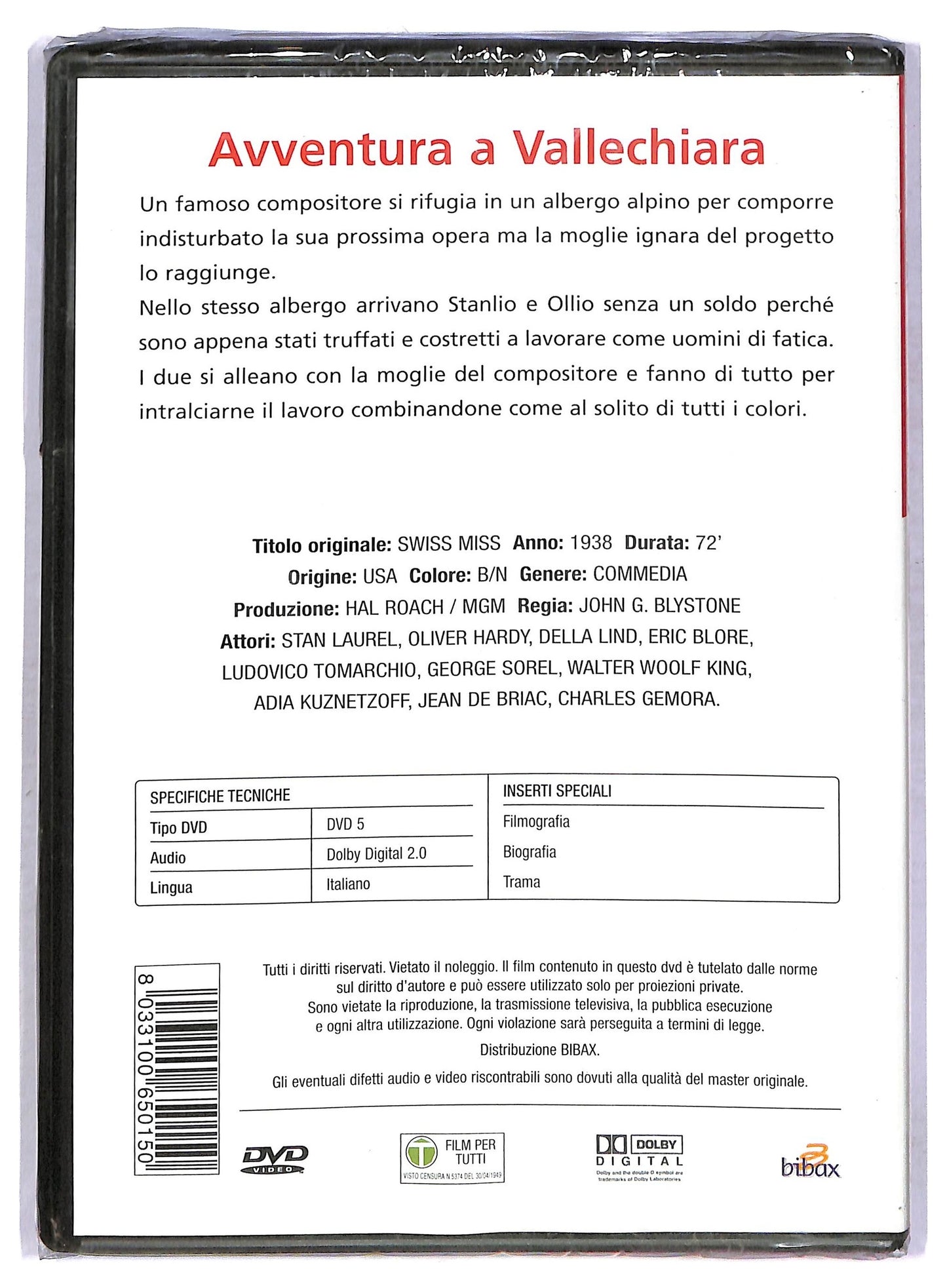 EBOND Avventura a vallechiara - Stanlio e ollio EDITORIALE DVD DB723347
