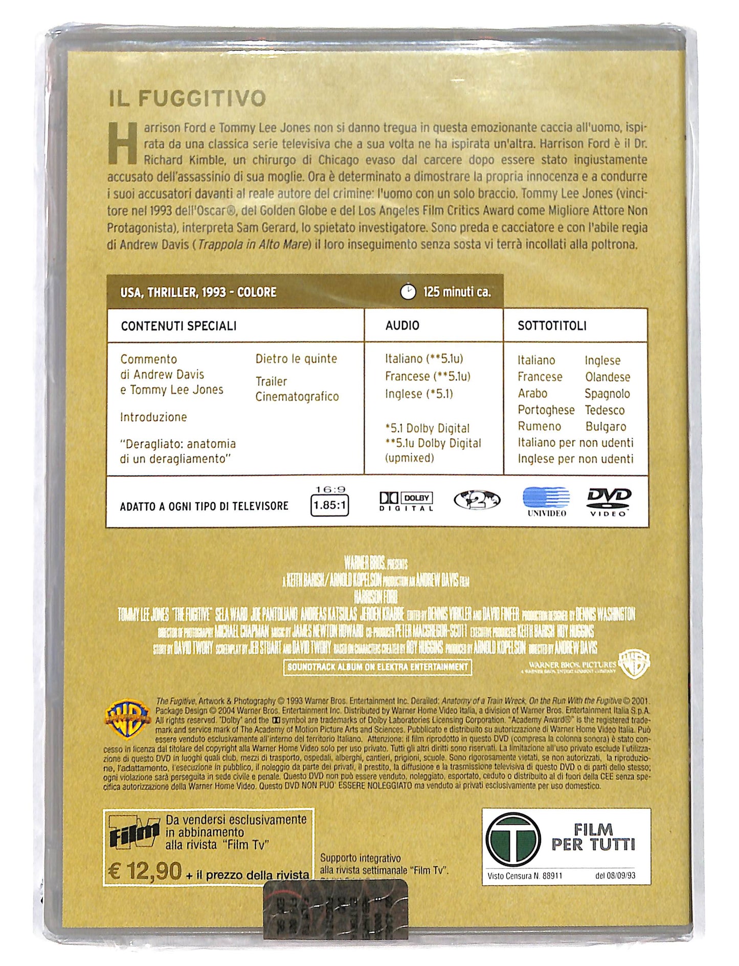 EBOND Harrison Ford Il Fuggitivo EDITORIALE DVD DB723404