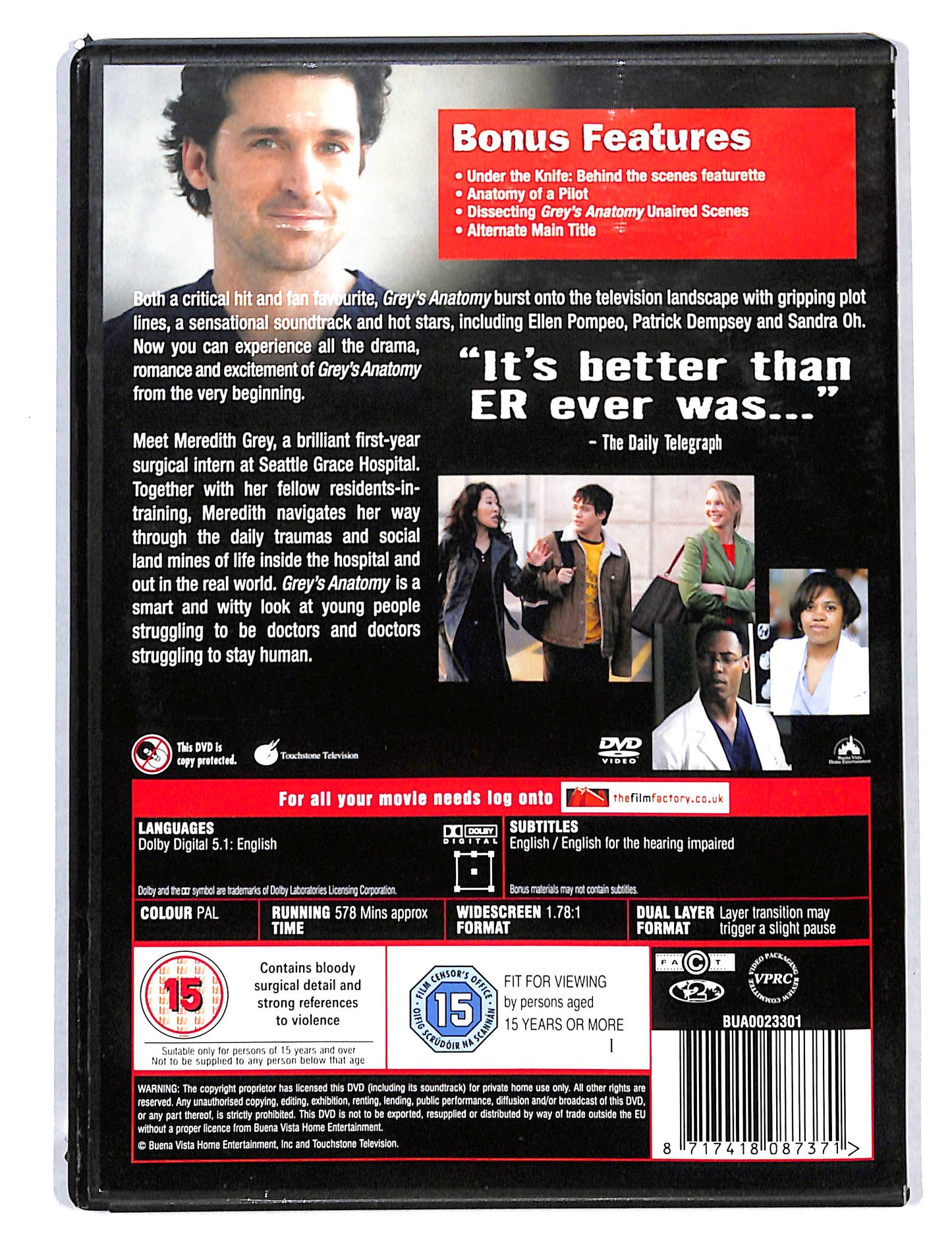 EBOND Grey's Anatomy Season 1 Edizione: Regno Unito DVD DB723654