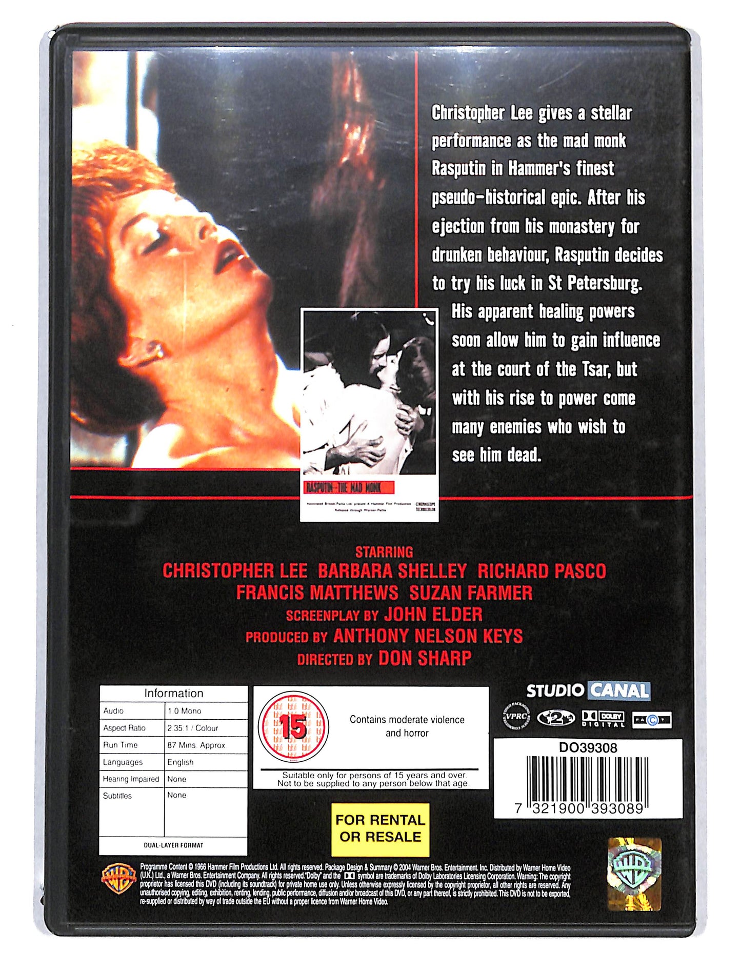 EBOND Rasputin the Mad Monk Edizione Uk DVD DB723658