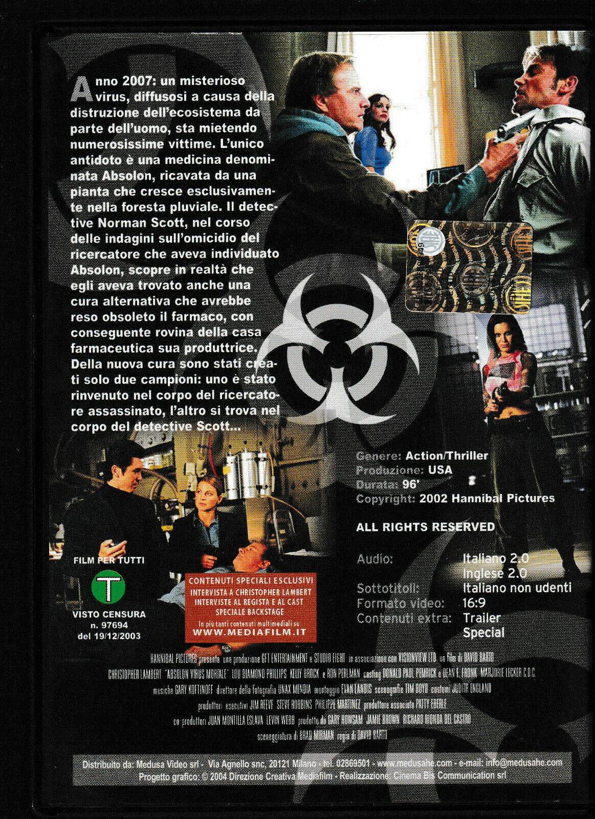 EBOND Absolon Virus Mortale Con Christopher Lambert DVD DB724854