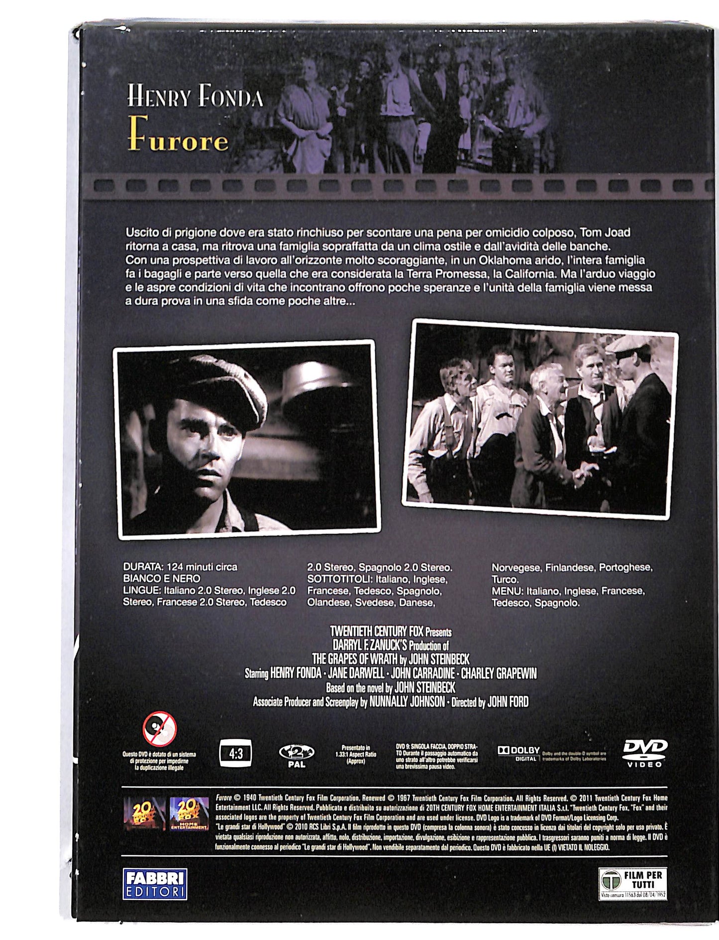 EBOND Le Grandi star di Hollywood - Furore EDITORIALE DVD DB725405
