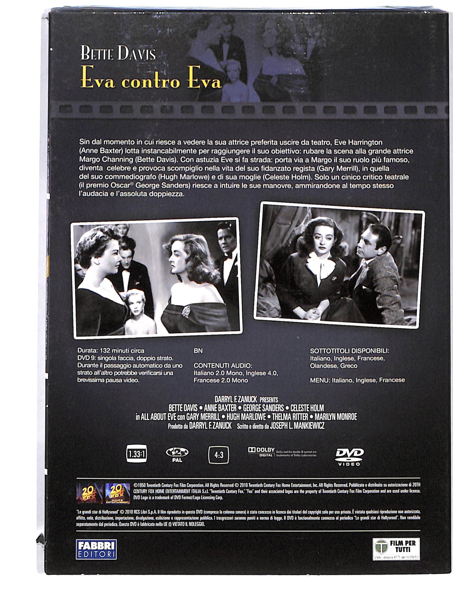 EBOND Le Grandi star di Hollywood - Eva contro Eva EDITORIALE DVD DB725422
