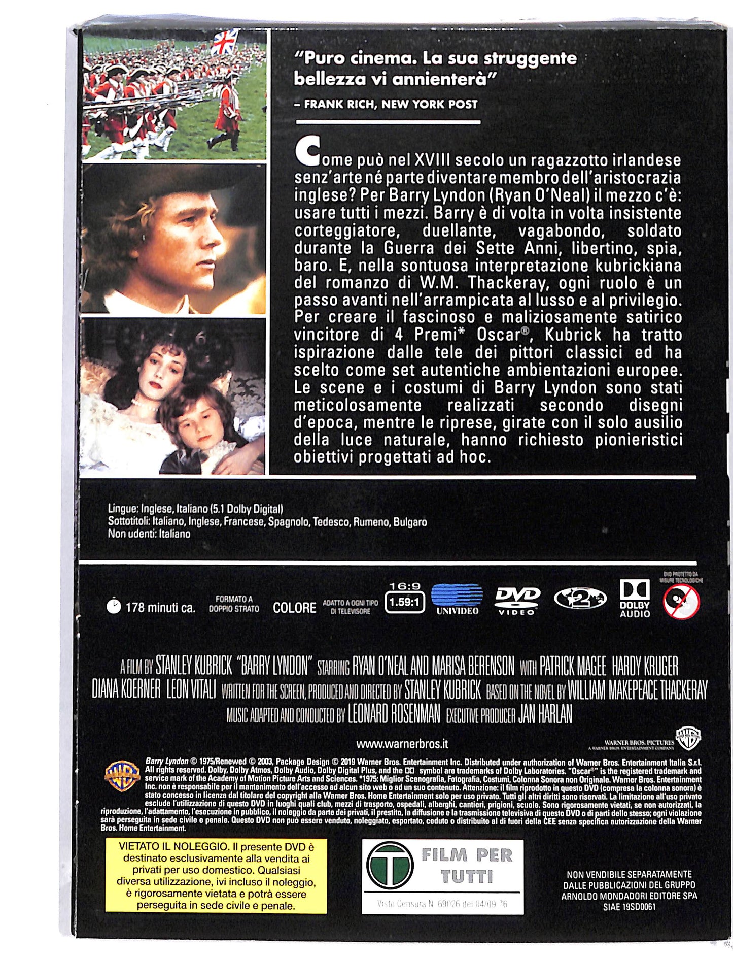EBOND Stanley Jubrick - Barry Lyndon EDITORIALE DVD DB725459