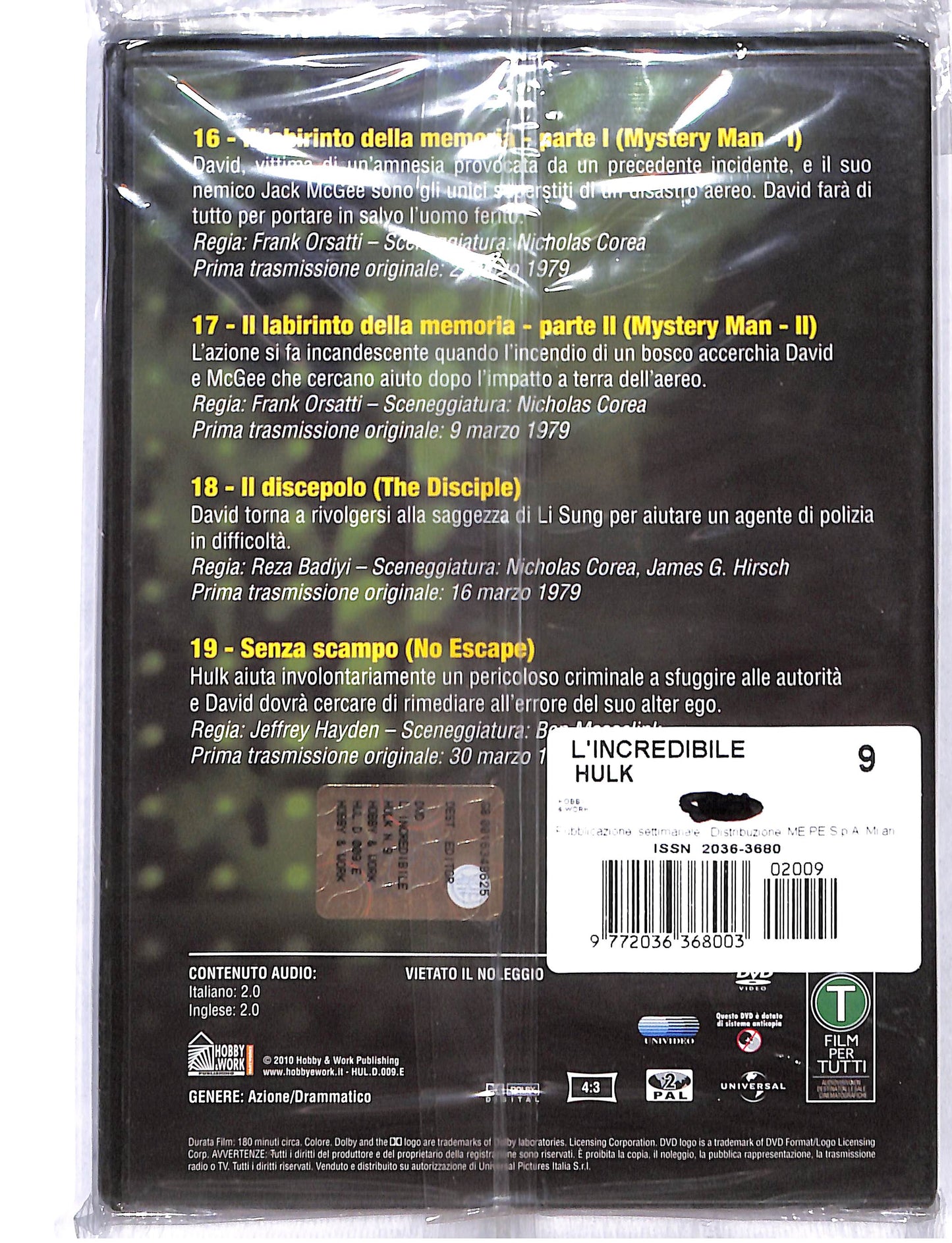 EBOND L'incredibile Hulk stagione 2 Episodi 16-19 EDITORIALE DVD DB725624