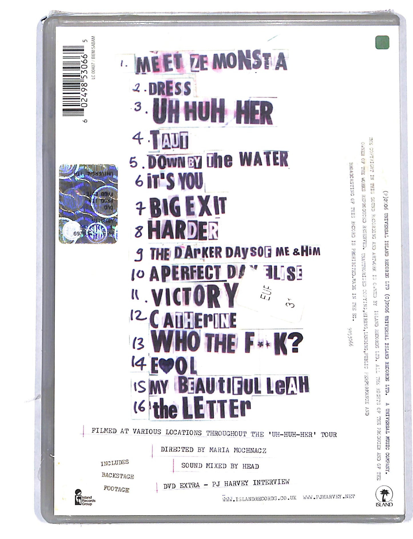 EBOND PJ Harvey - On tour please leave quiet DVD DB725651