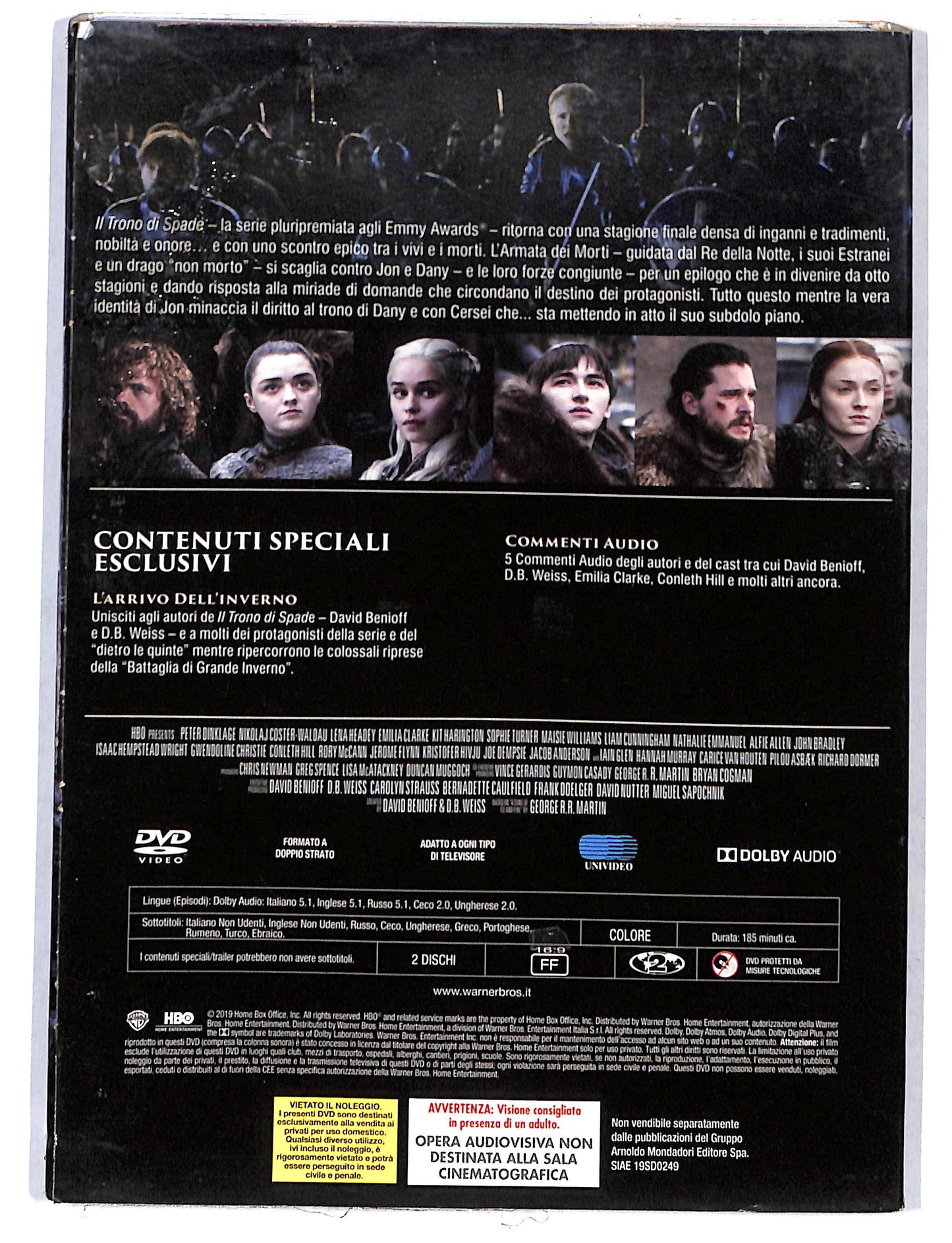 EBOND Il Trono di Spade l'ottava stagione 1 parte EDITORIALE DVD DB726410