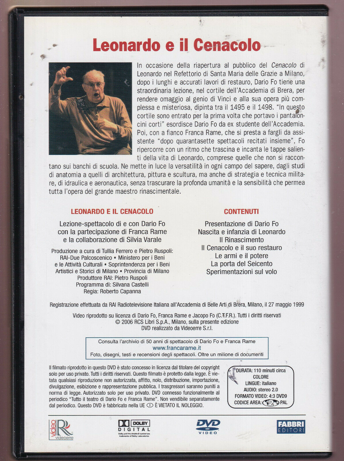 EBOND Dario Fo e Franca Rame:leonardo e Il Cenacolo DVD DB727921