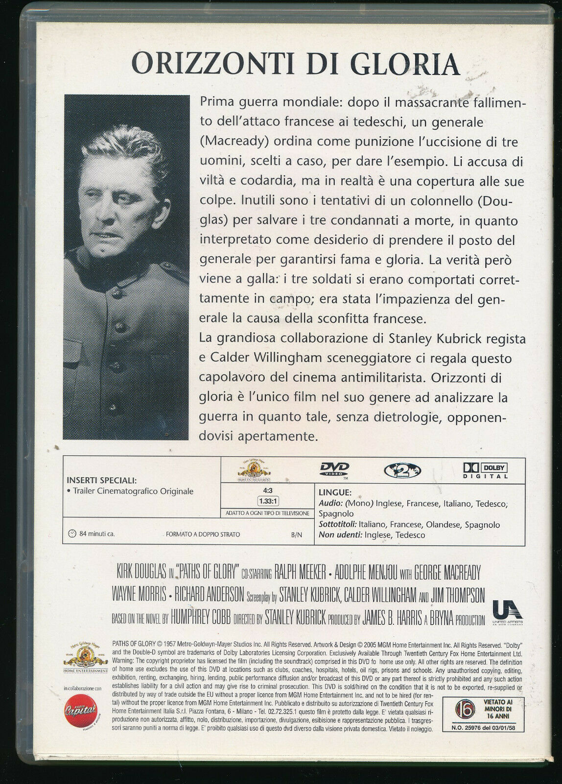 EBOND Orizzonti Di Gloria  Editoriale DVD DB729355