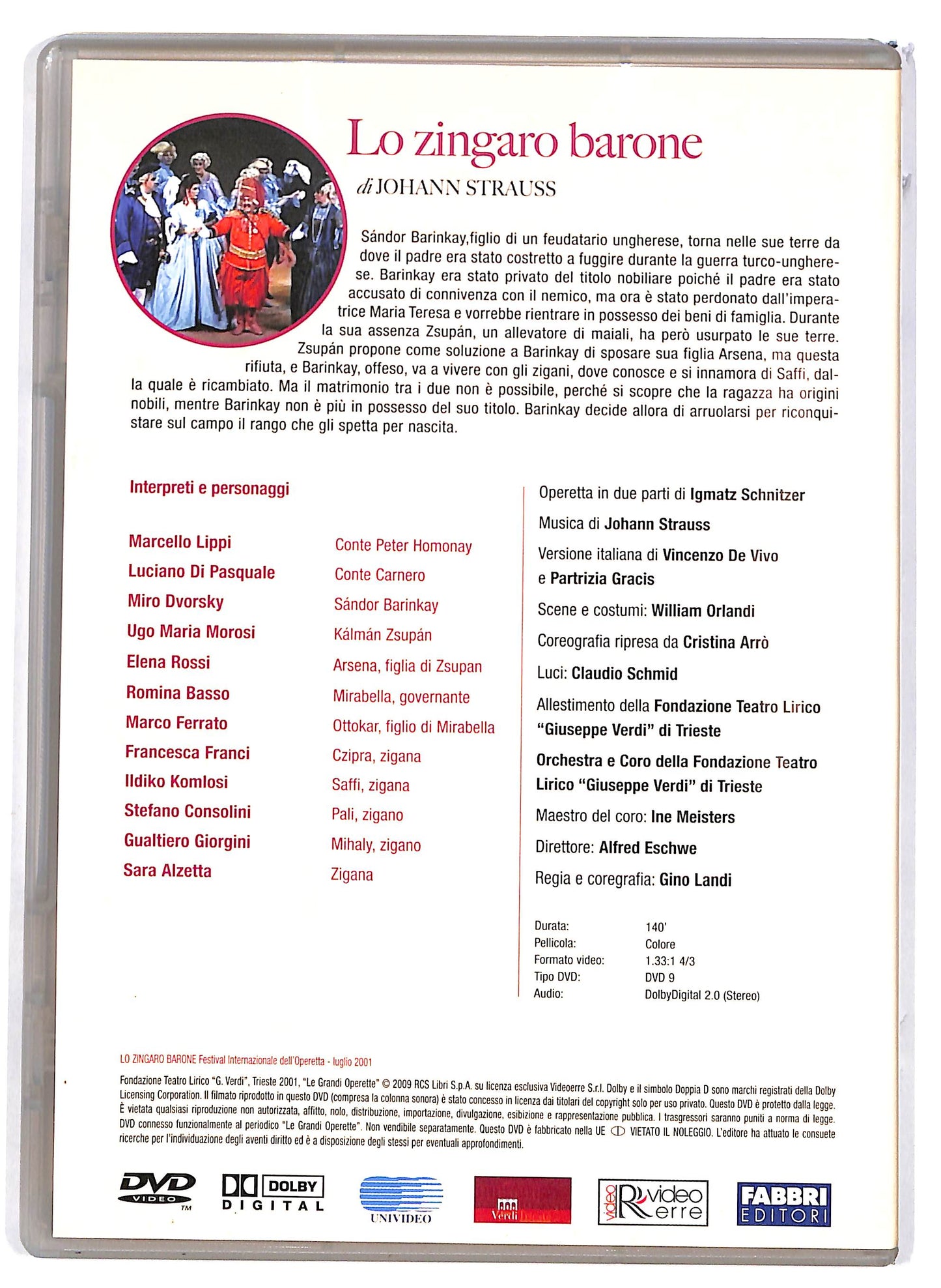 EBOND Le Grandi Operette - Lo zingaro barone EDITORIALE DVD DB729904