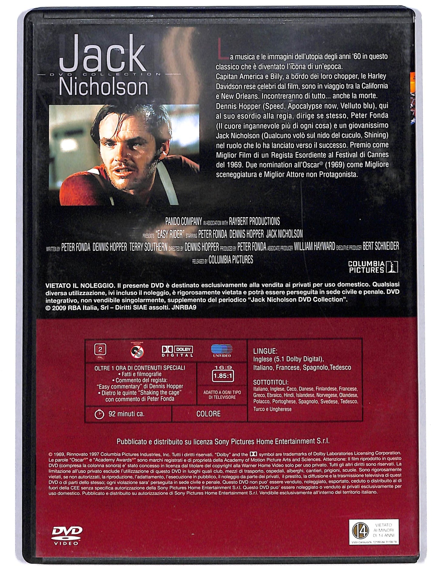 EBOND Jack Nicholson Easy rider EDITORIALE DVD DB729986