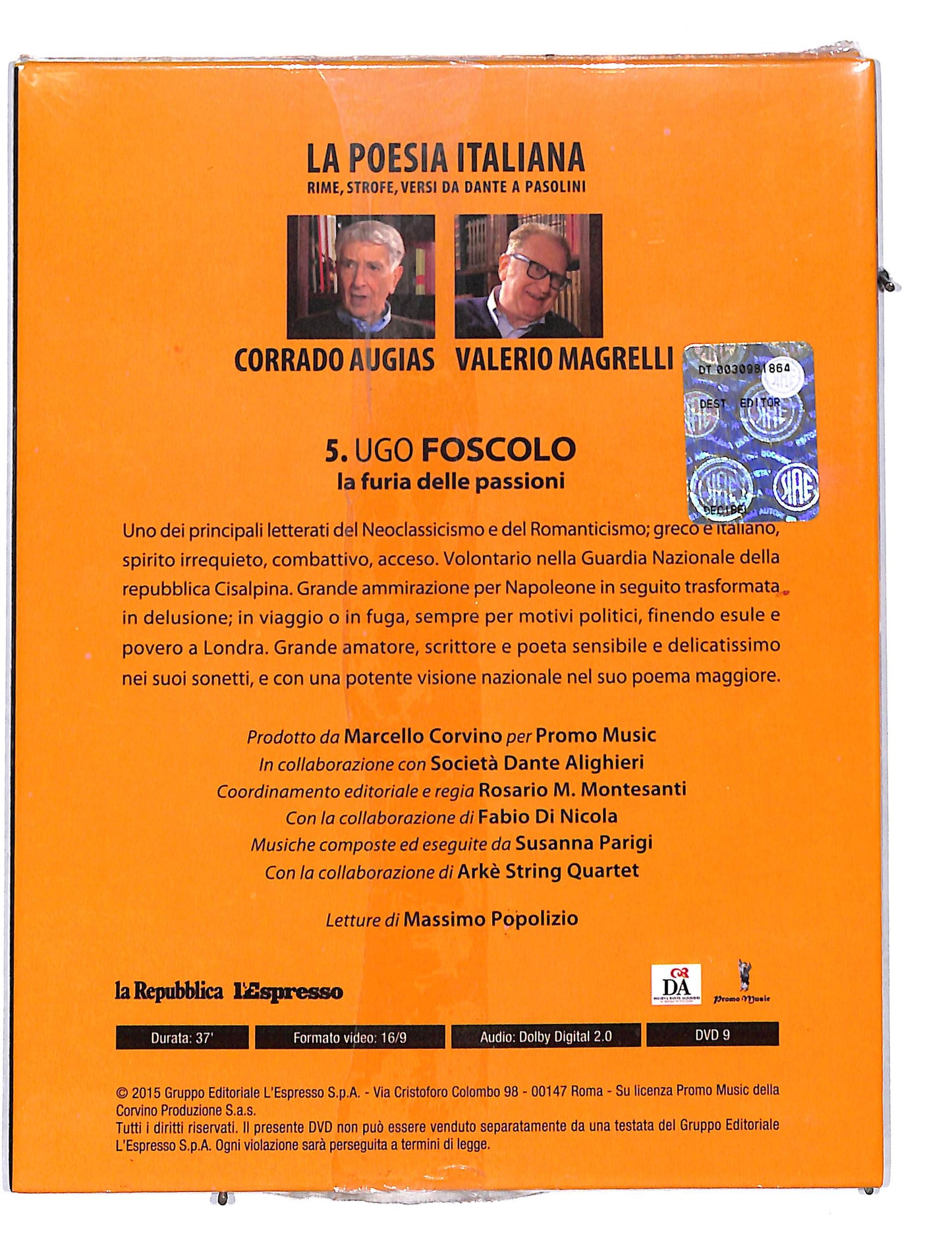 EBOND La poesia italiana vol 5 Ugo Foscolo EDITORIALE DVD DB730111