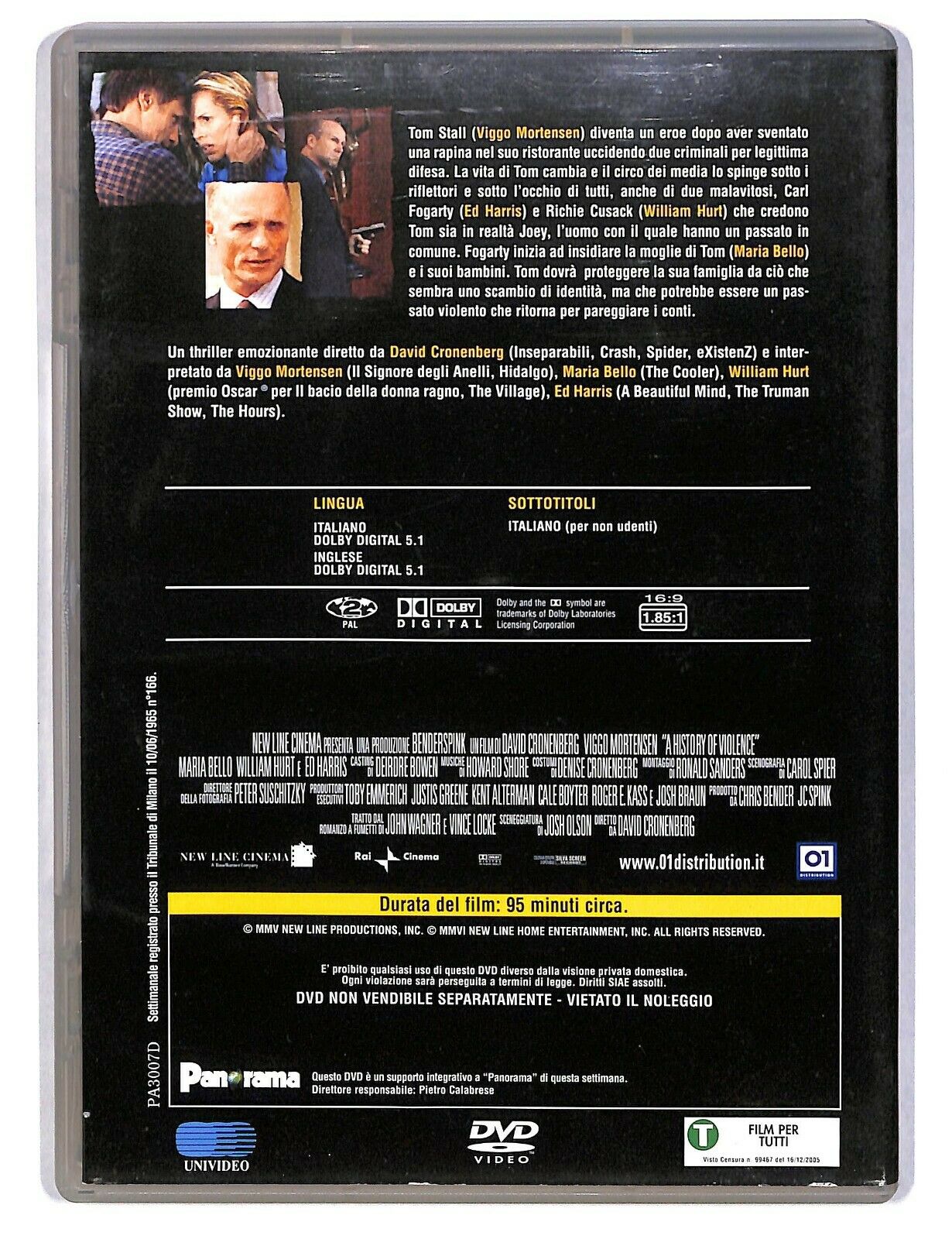 EBOND A History Of Violence Con Viggo Mortensen Editoriale DVD DB730143