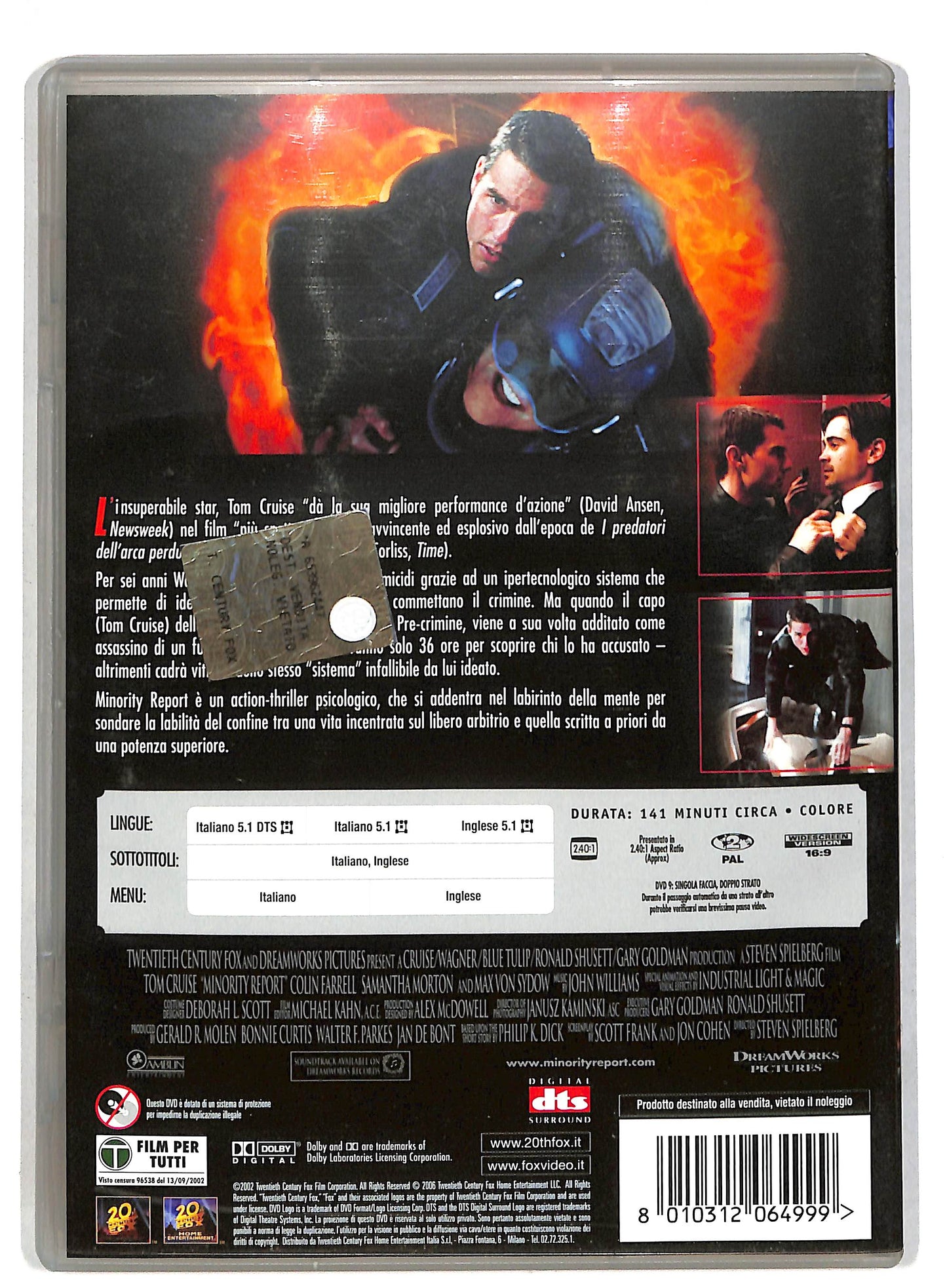 EBOND Minority Report Con Tom Cruise DVD DB730603