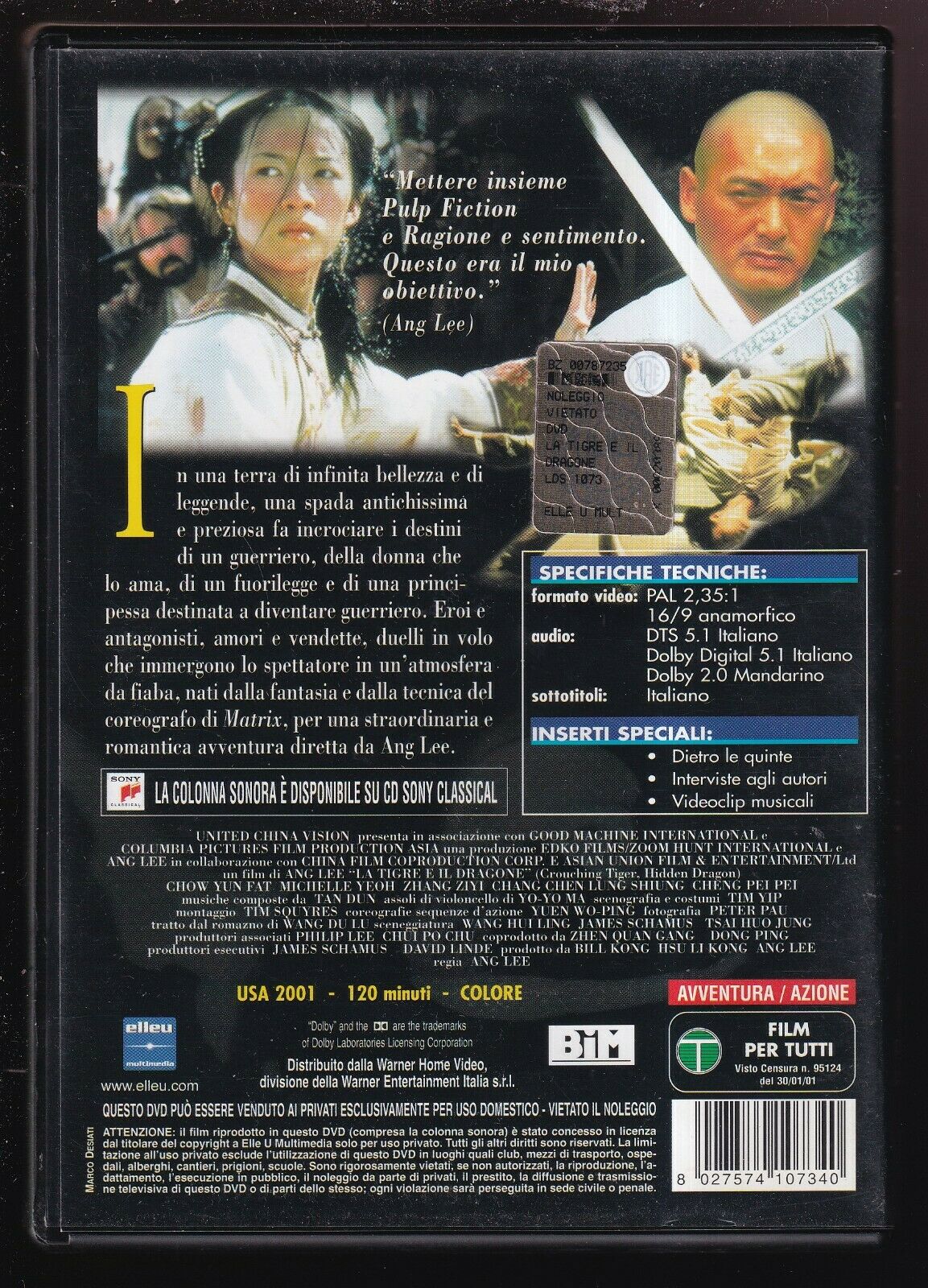 EBOND La Tigre e Il Dragone DVD DB734442